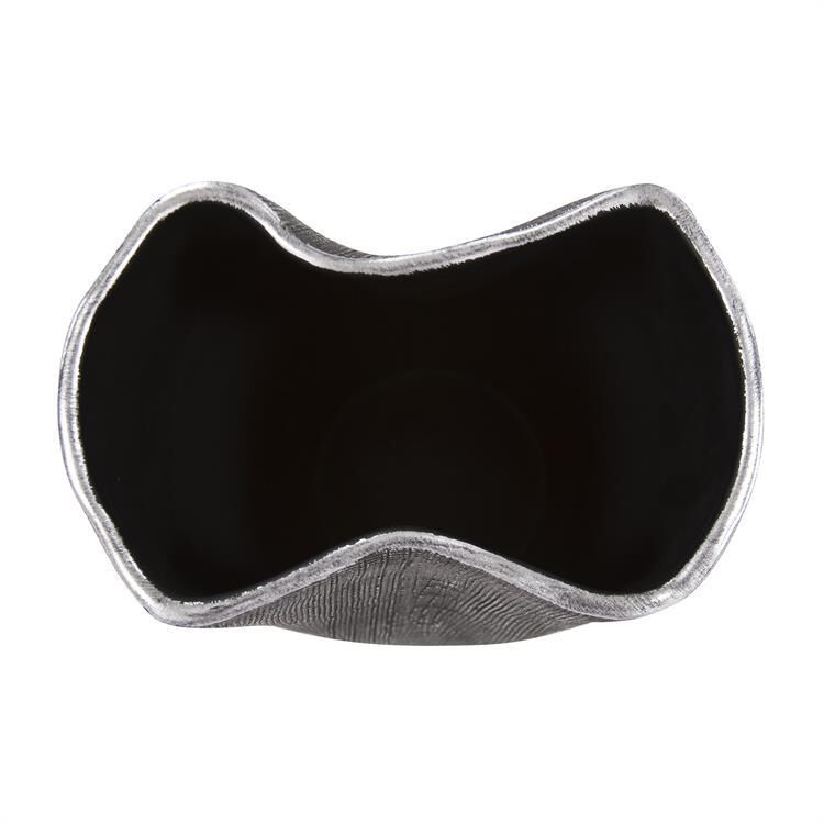 Textured Black Free Formed Ceramic Vase Vase-Urn by Howard Elliott Collection