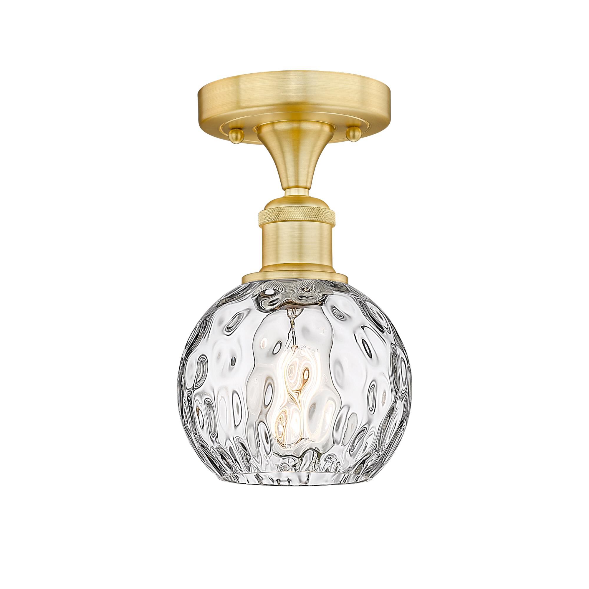 Shown in Satin Gold finish and Clear Water Glass glass