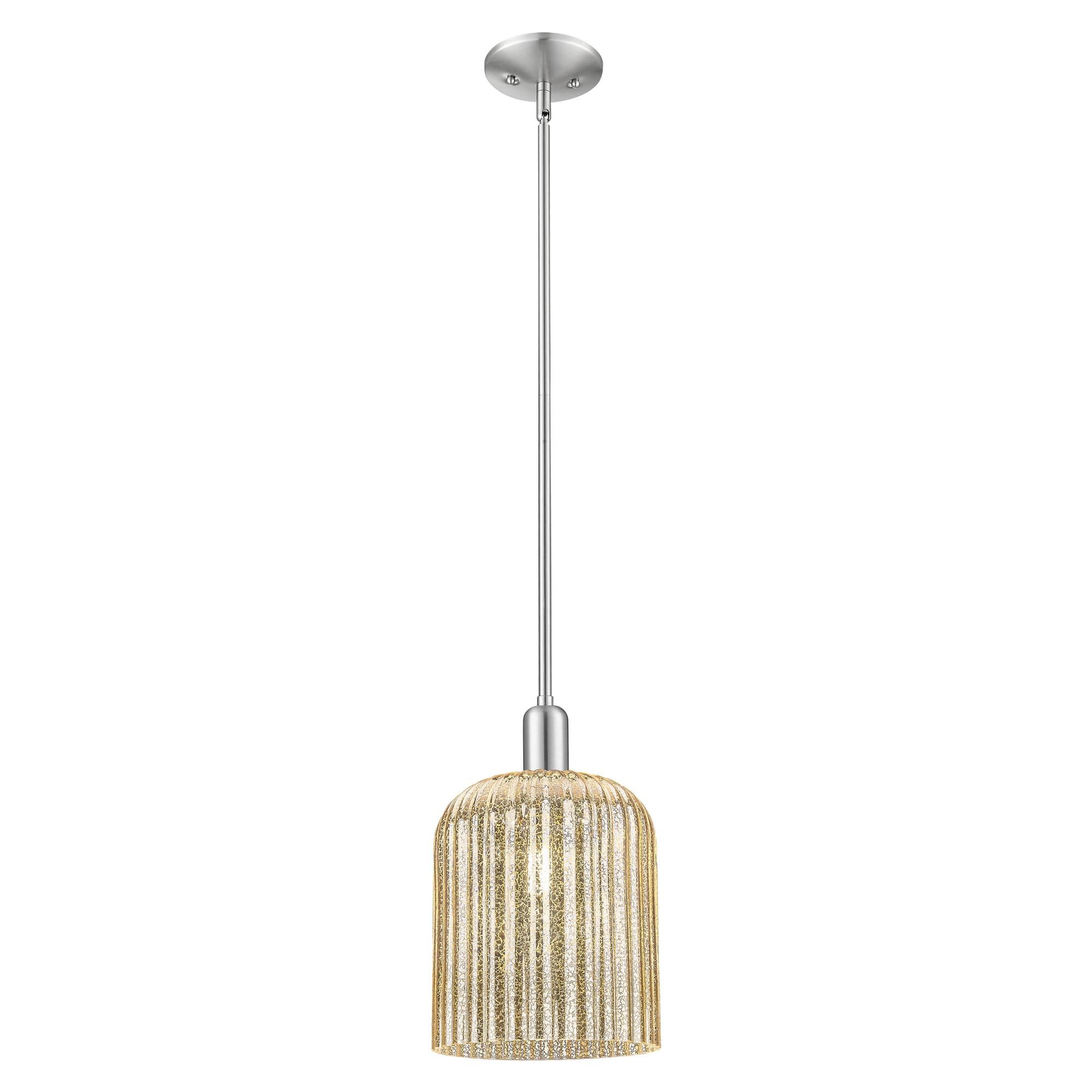 Shown in Brushed Satin Nickel finish and Mercury glass
