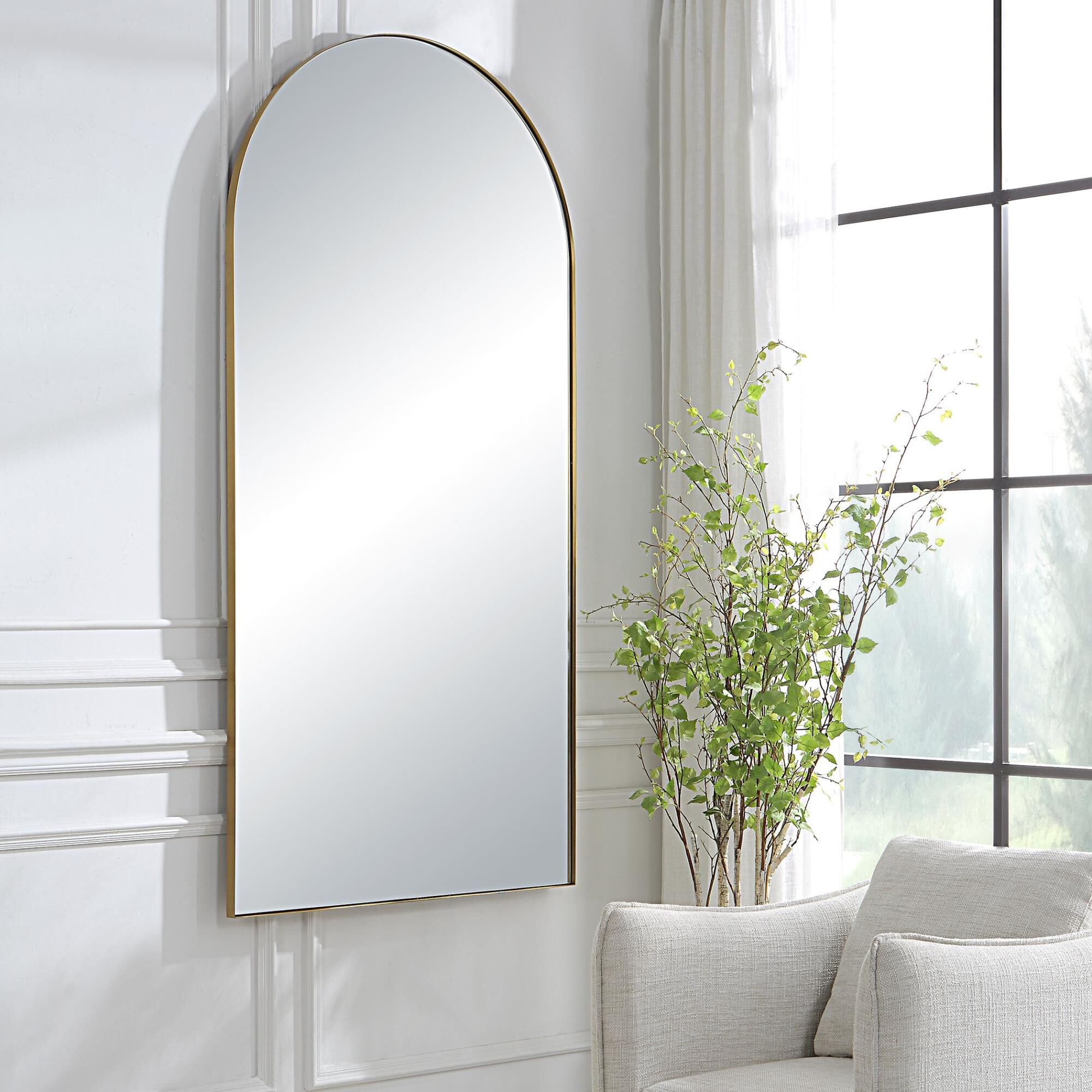 Uttermost Crosley Antique Brass Arch Mirror Decorative Mirrors by Uttermost