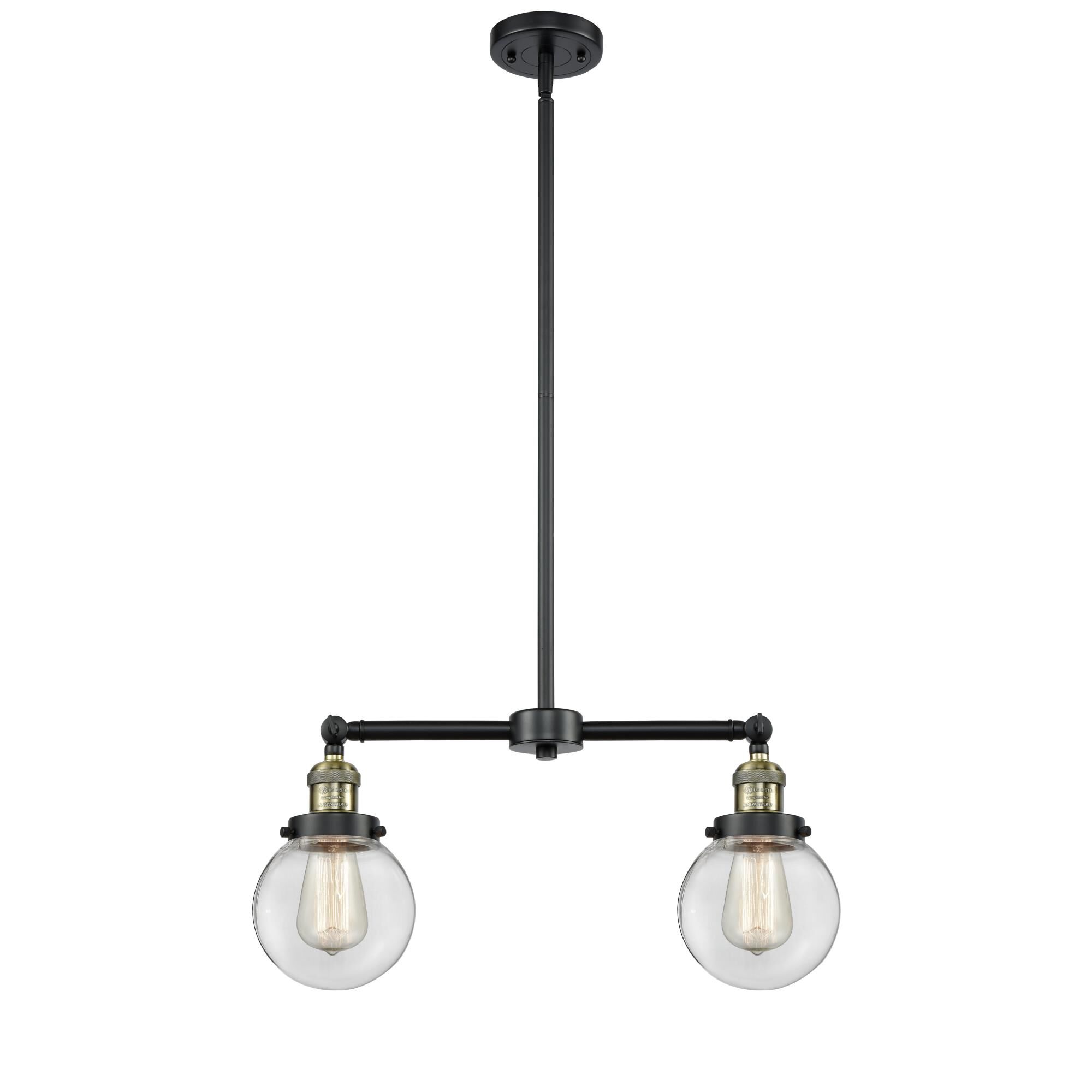 Shown in Black Antique Brass finish and Clear glass