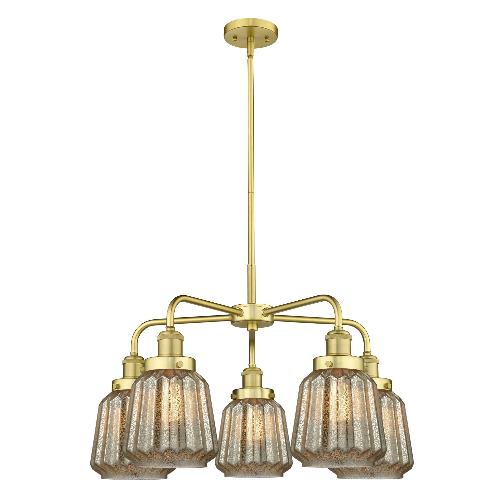 Shown in Satin Gold finish and Mercury glass