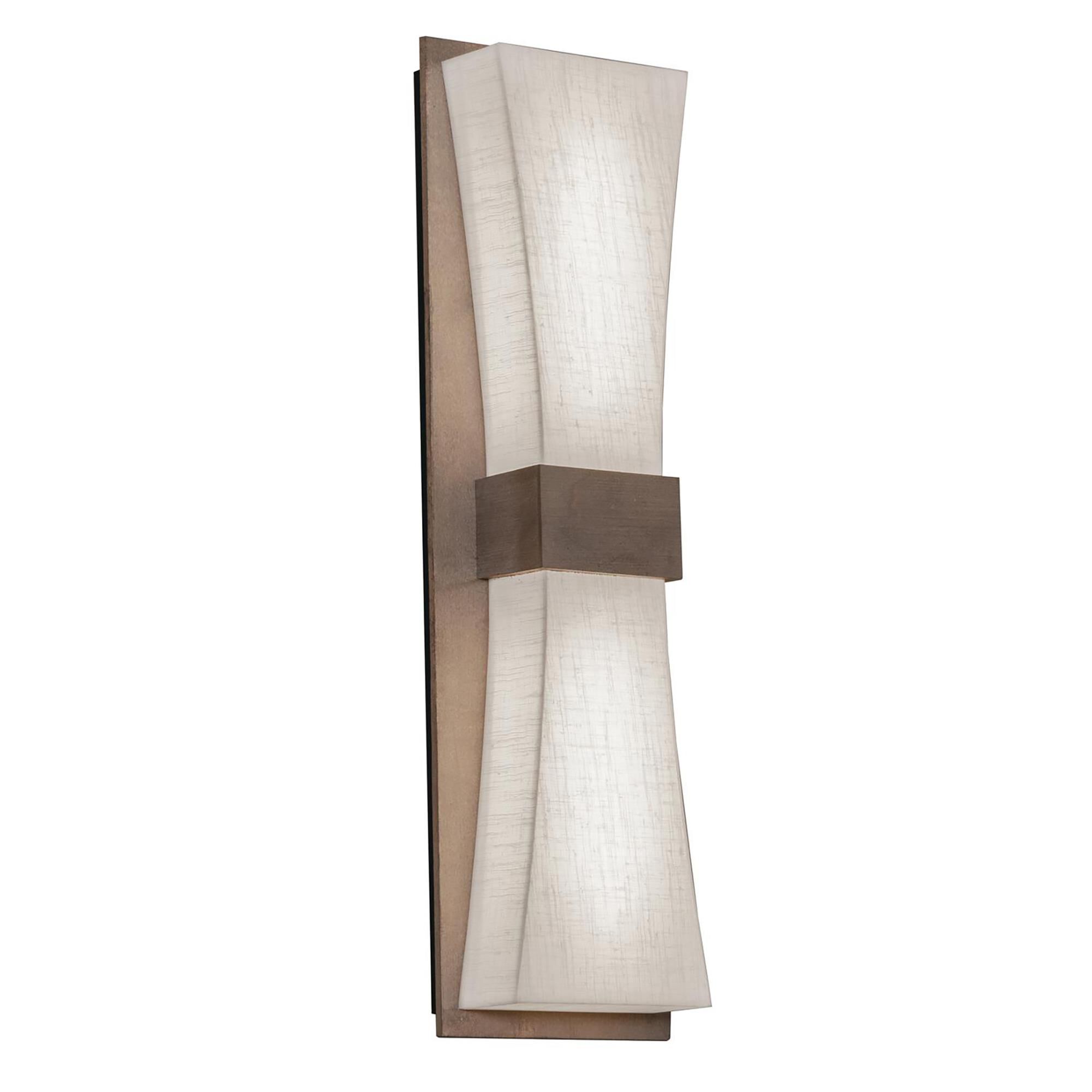 Shown in Weathered Grey finish and Linen White Fabric, Acrylic shade and No Accent accent
