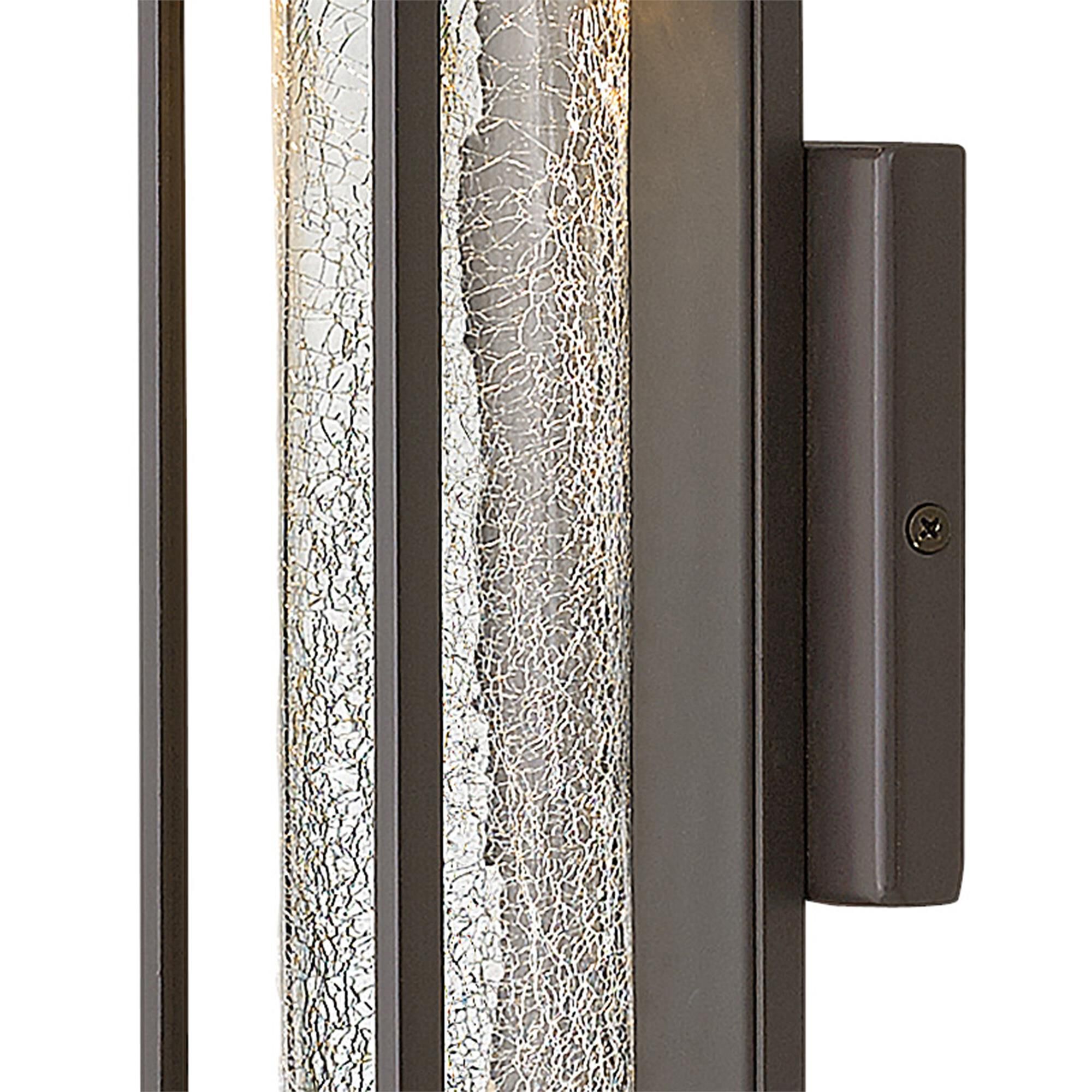 Shown in Bronze finish and Crackle glass