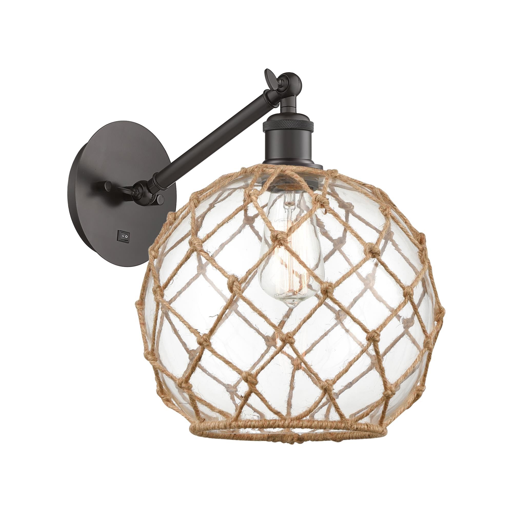 Bruno Marashlian Farmhouse Rope 10 Inch Wall Swing Lamp by Innovations Lighting