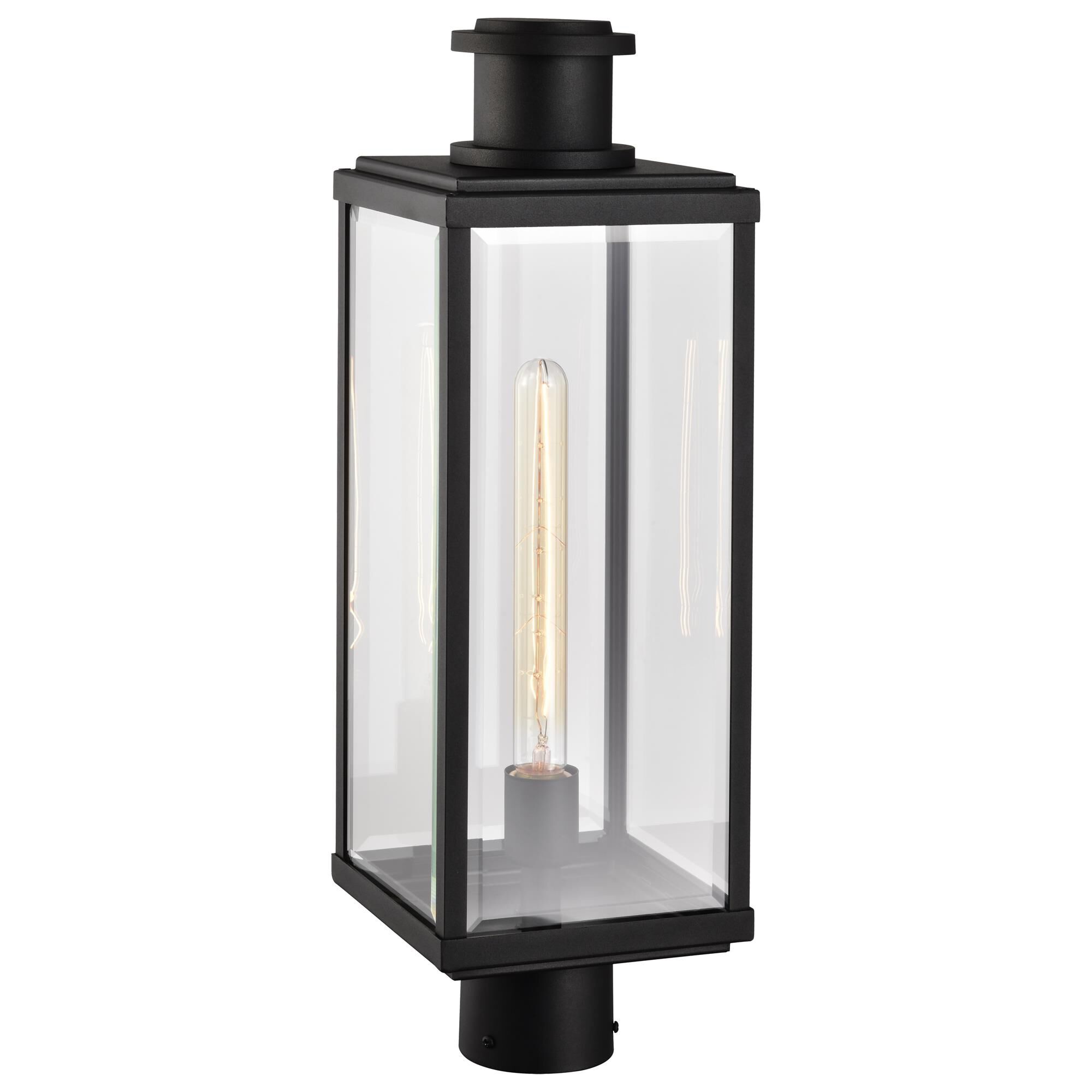 Shown in Sand Black finish and Clear Beveled glass