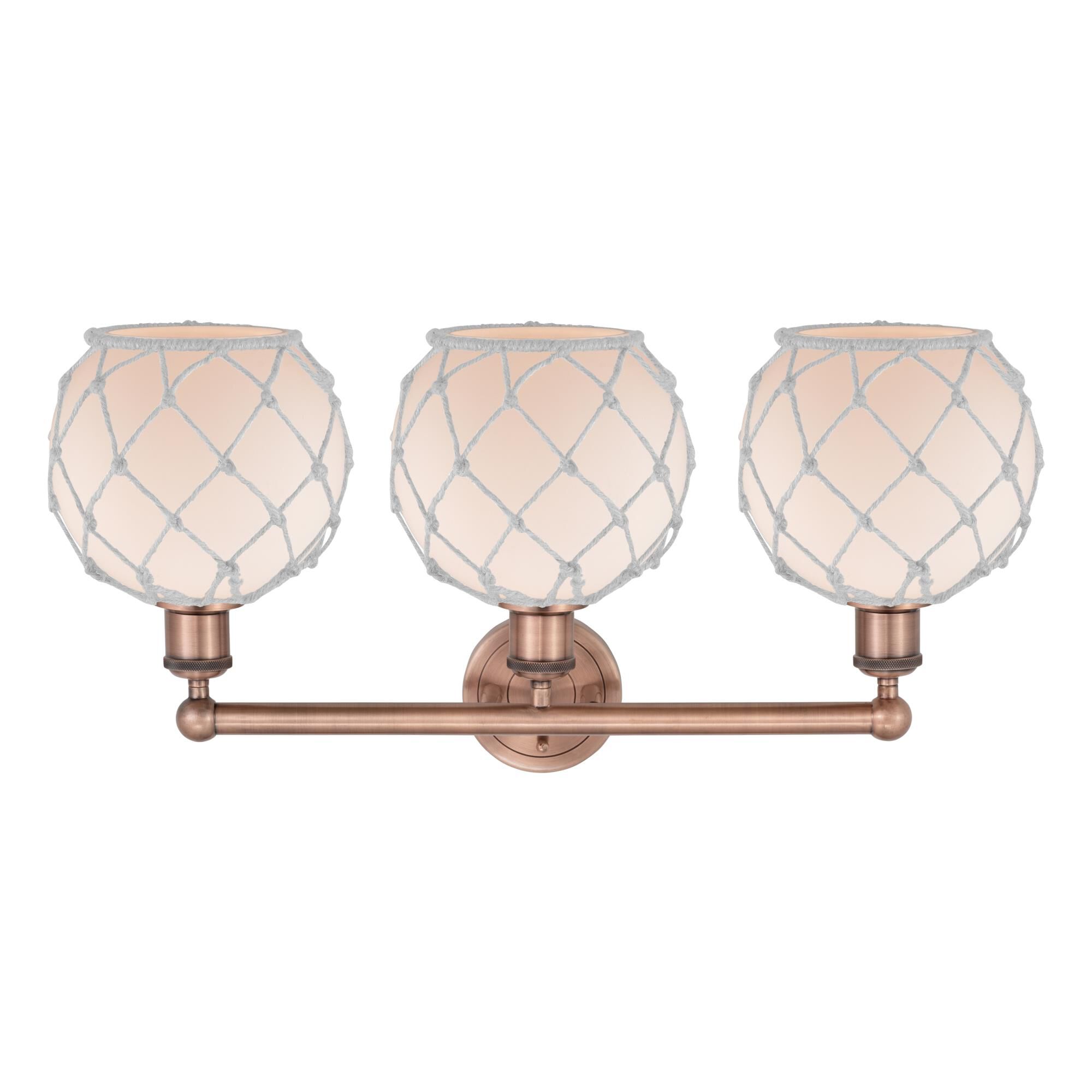 Shown in Antique Copper finish and White with White Rope glass