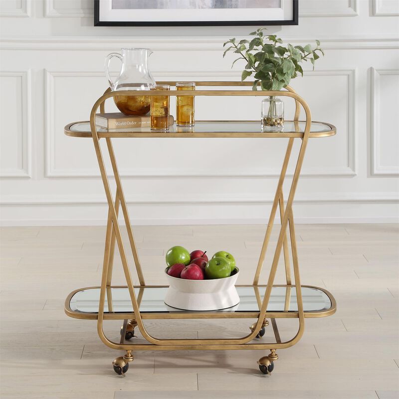 David Frisch Swaine 36 Inch Bar Cart by Uttermost
