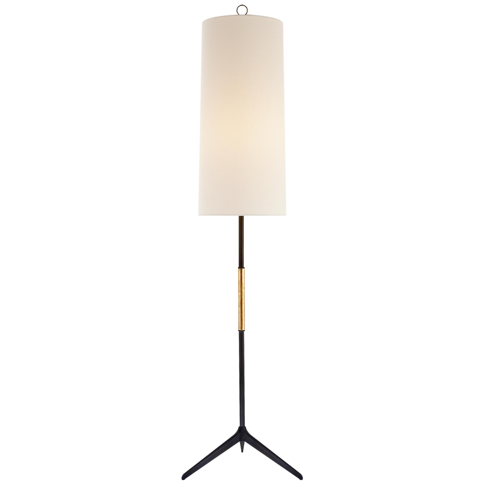 Shown in Aged Iron finish and Linen shade