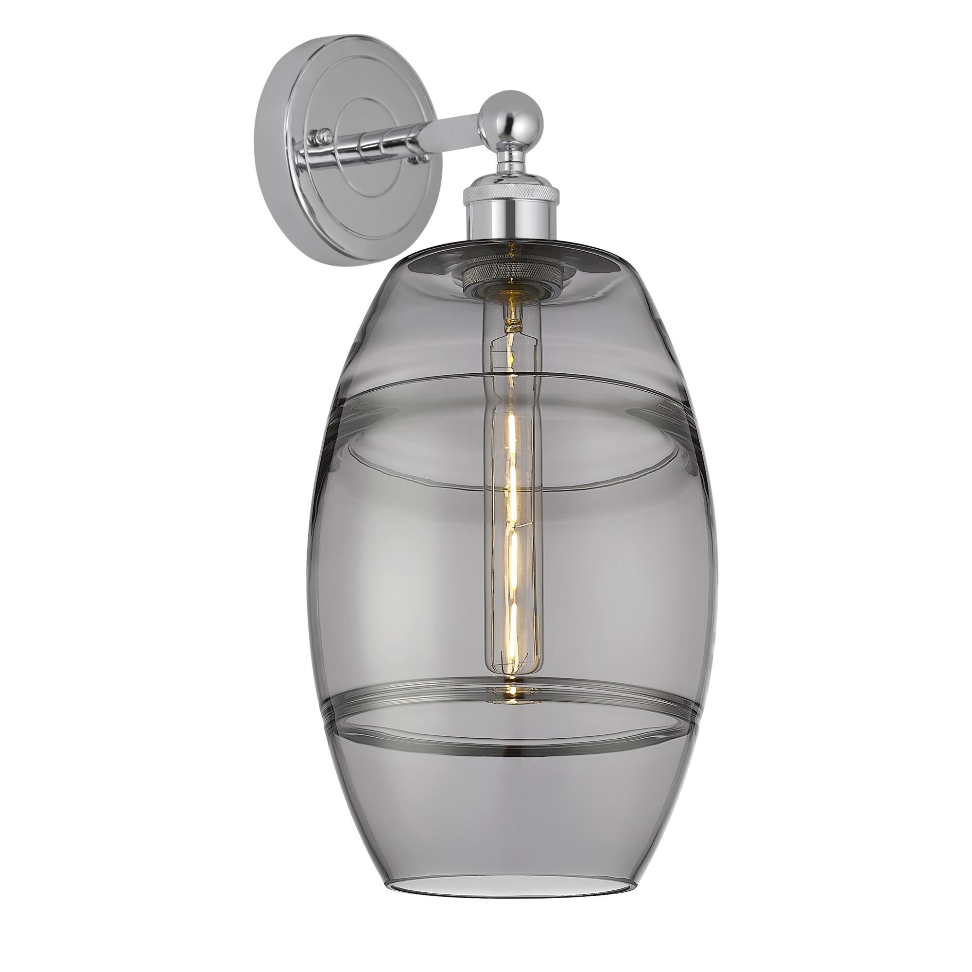 Shown in Polished Chrome finish and Light Smoke glass