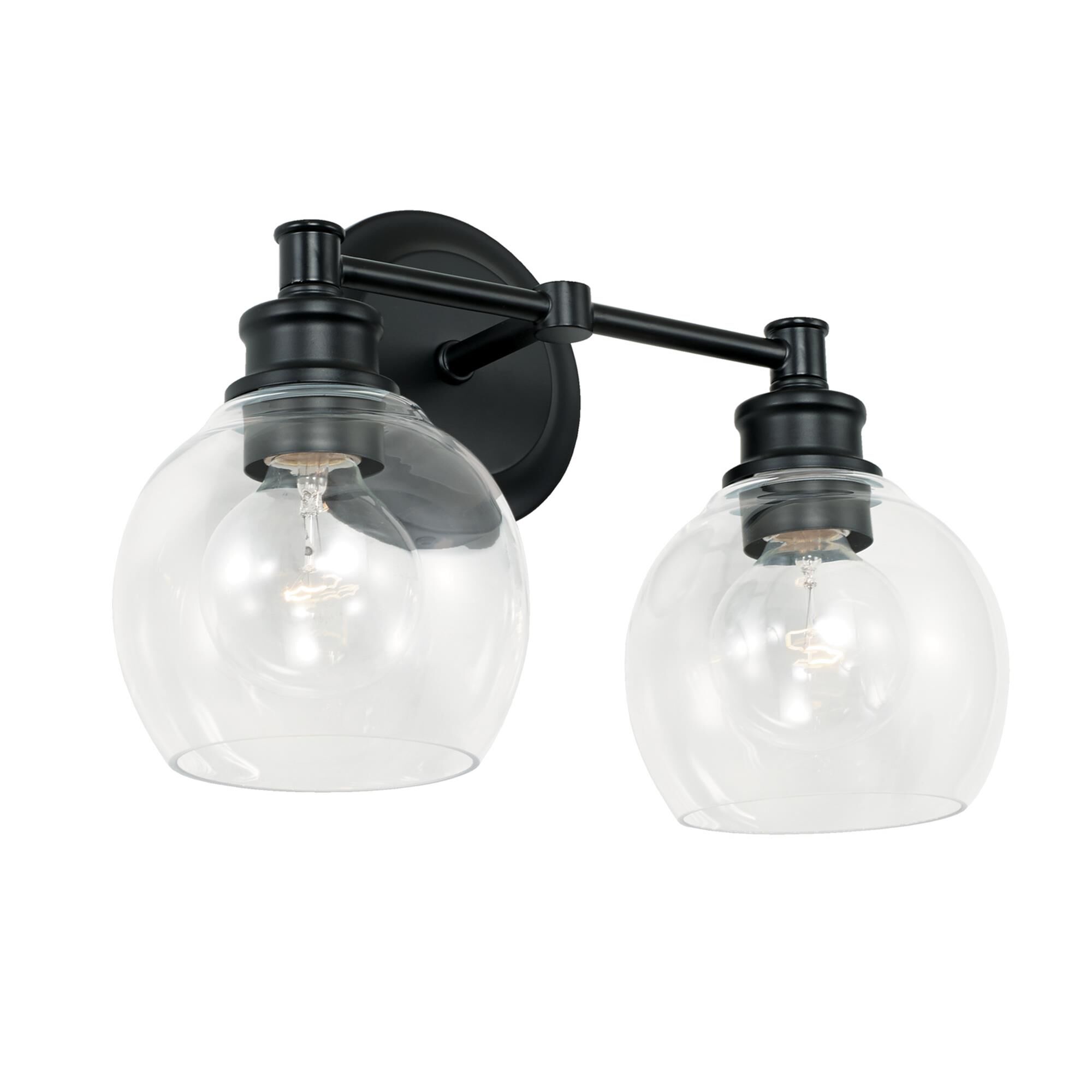 Shown in Matte Black finish and Clear glass