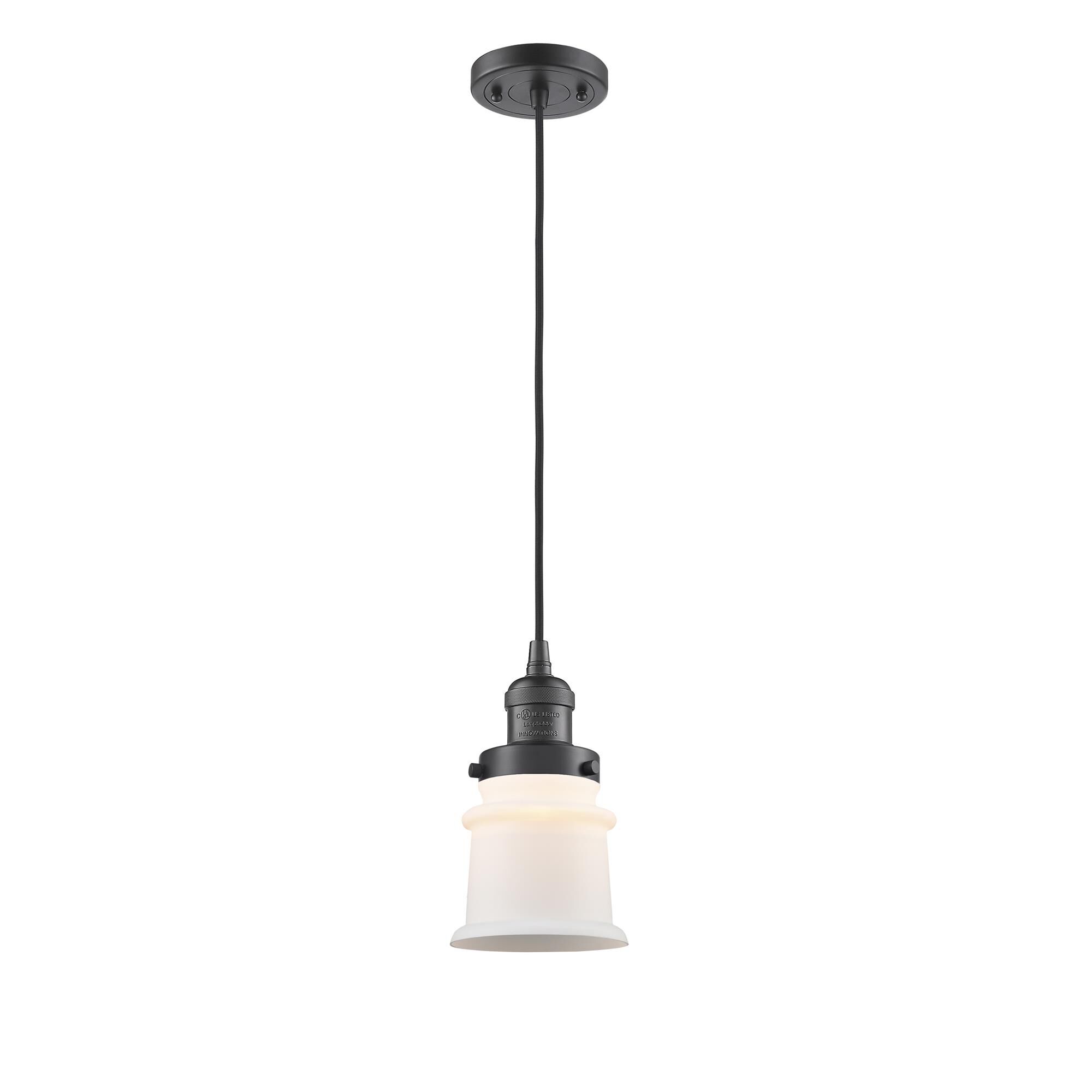 Shown in Oil Rubbed Bronze finish and Matte White glass