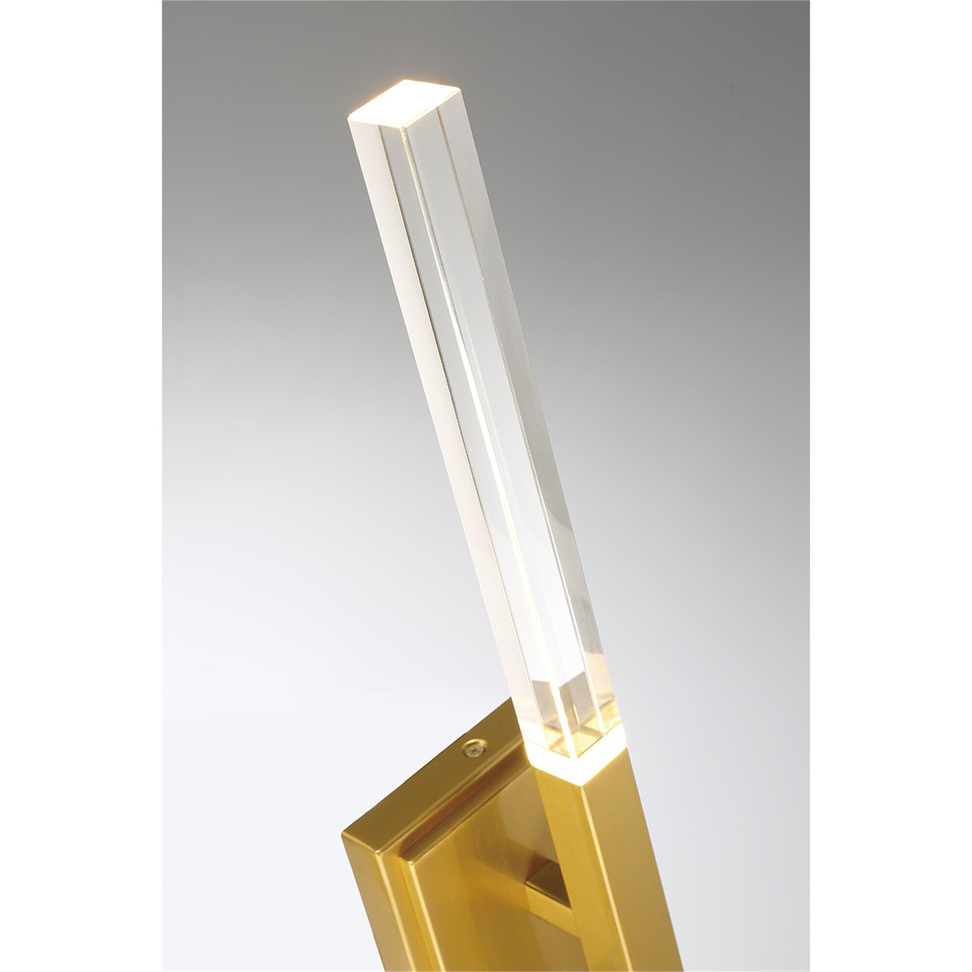 Shown in Brushed Gold finish and Clear Prism glass