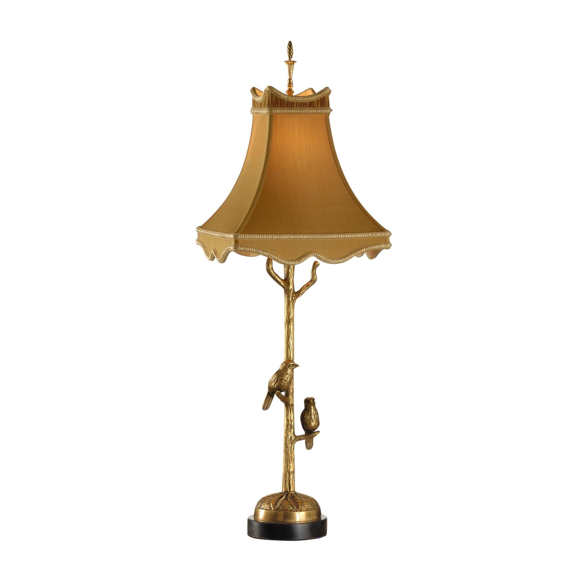Shown in Antique Brass finish and Gold shade