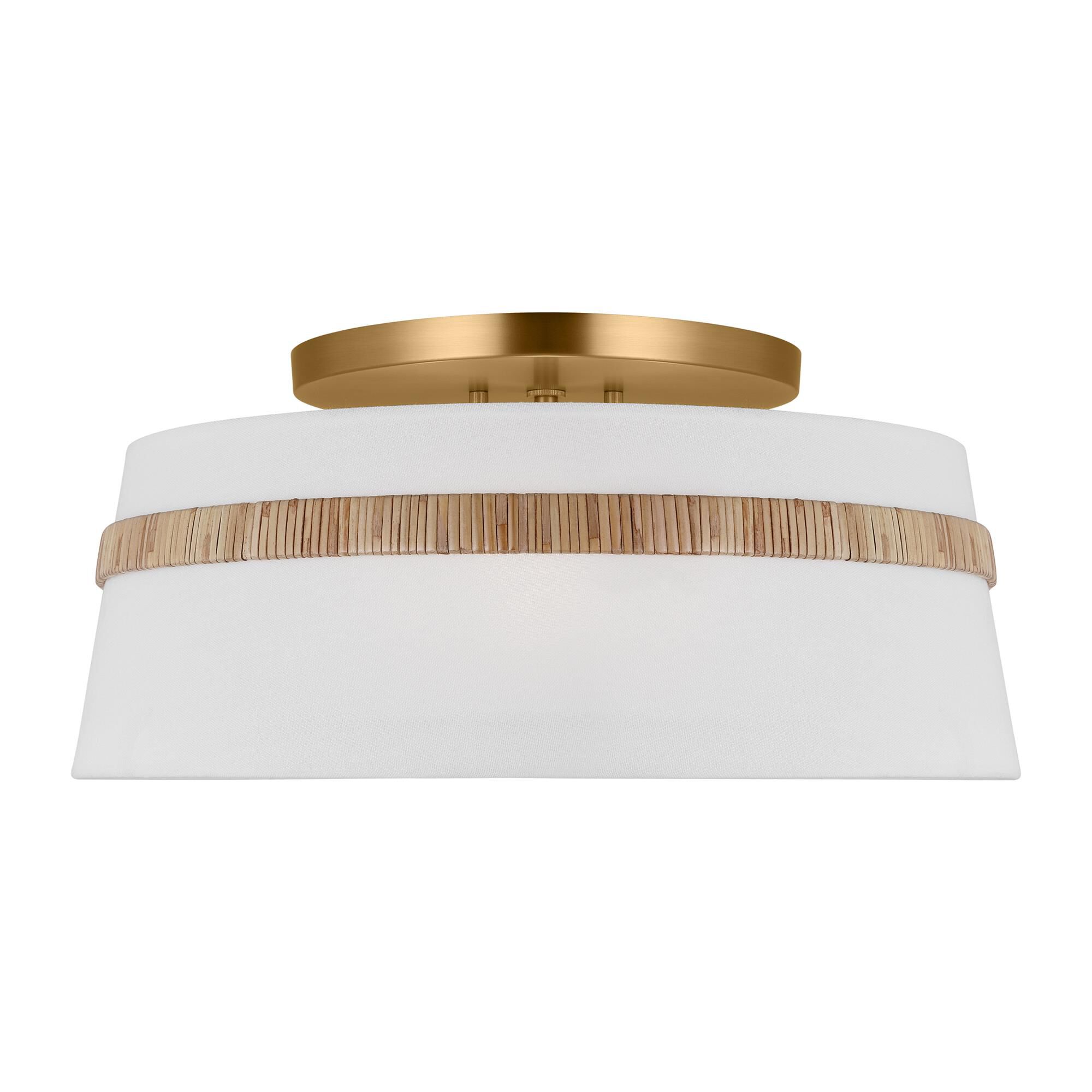 Shown in Rattan finish and White Linen shade