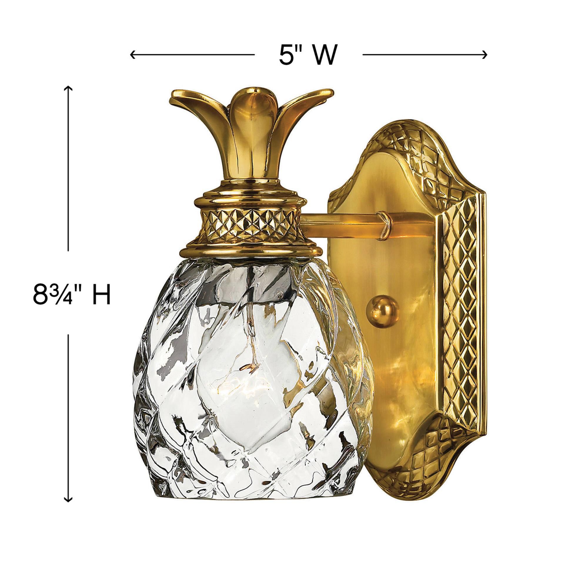Shown in Burnished Brass finish and Clear Optic glass