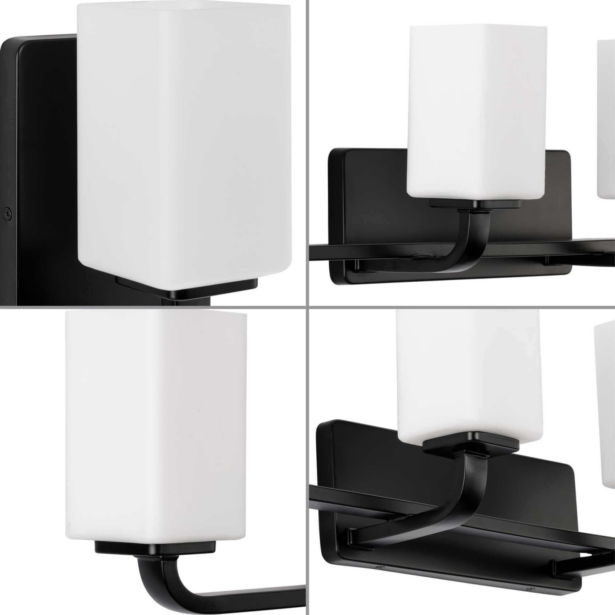 Shown in Matte Black finish and Etched Opal glass