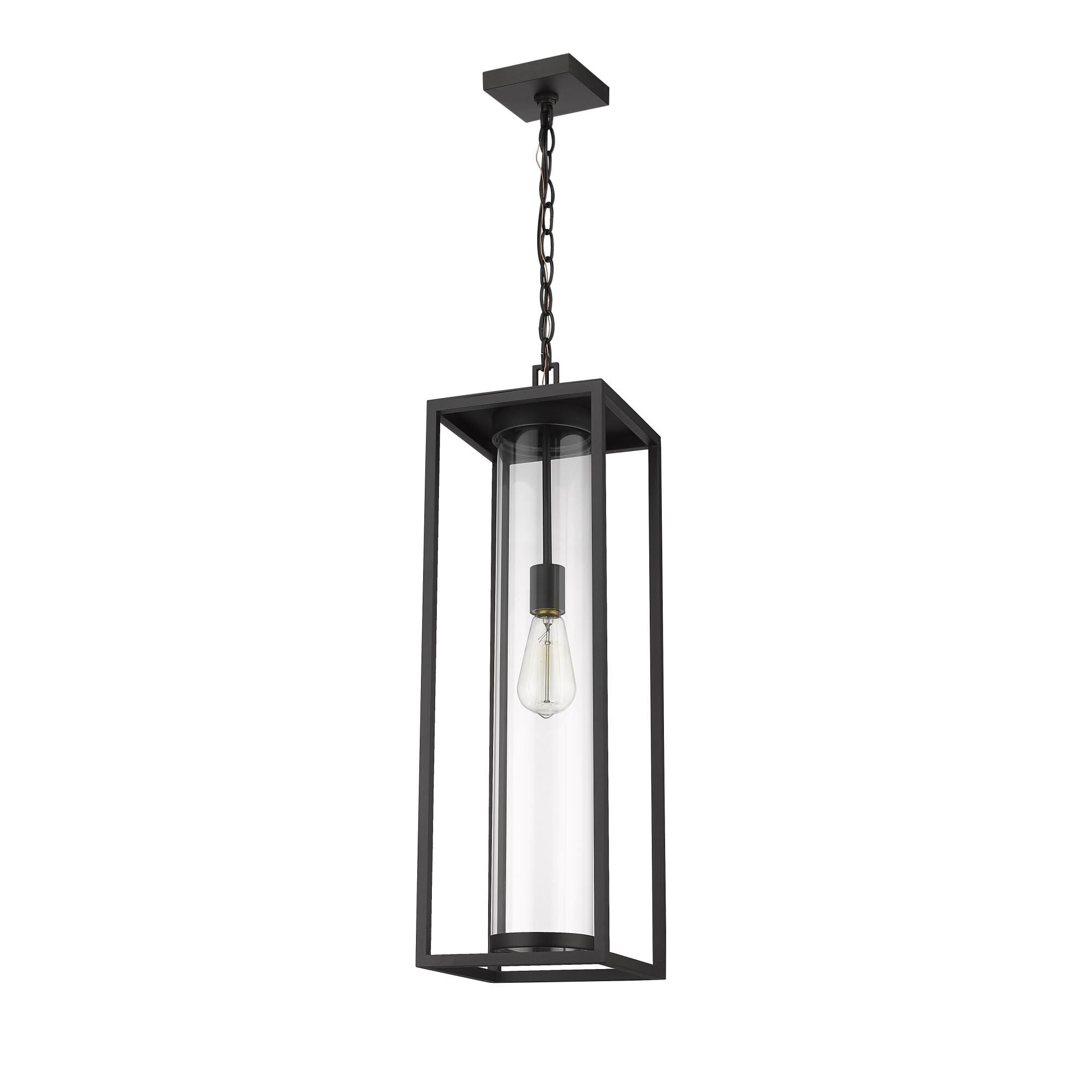 Shown in Black finish and Glass shade