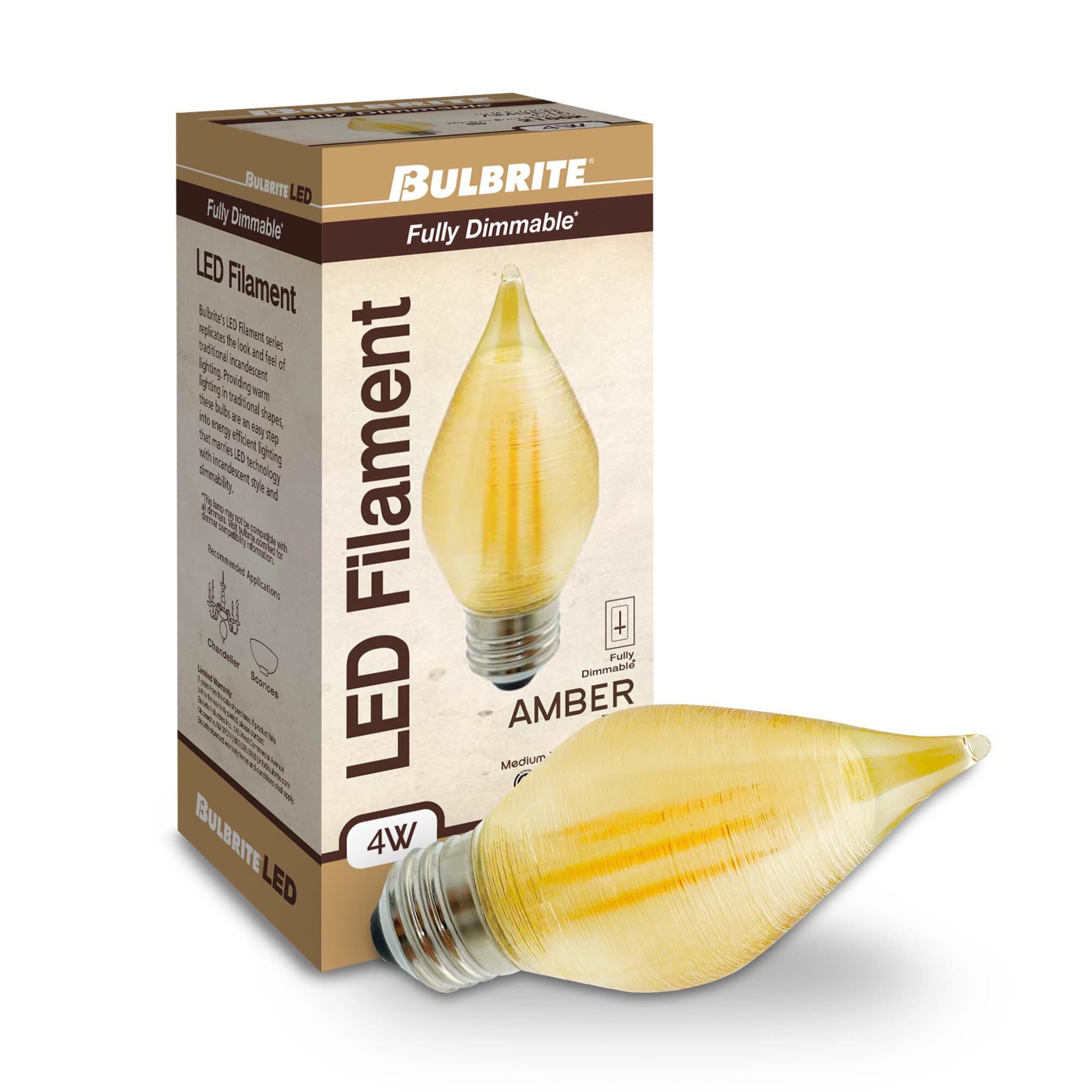 Dimmable 4 Watt 2100K C15 LED Light Bulb by Bulbrite