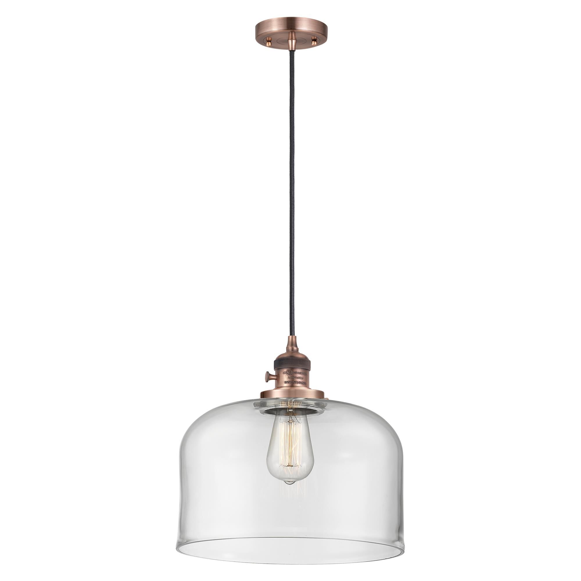 Shown in Antique Copper finish and Clear glass
