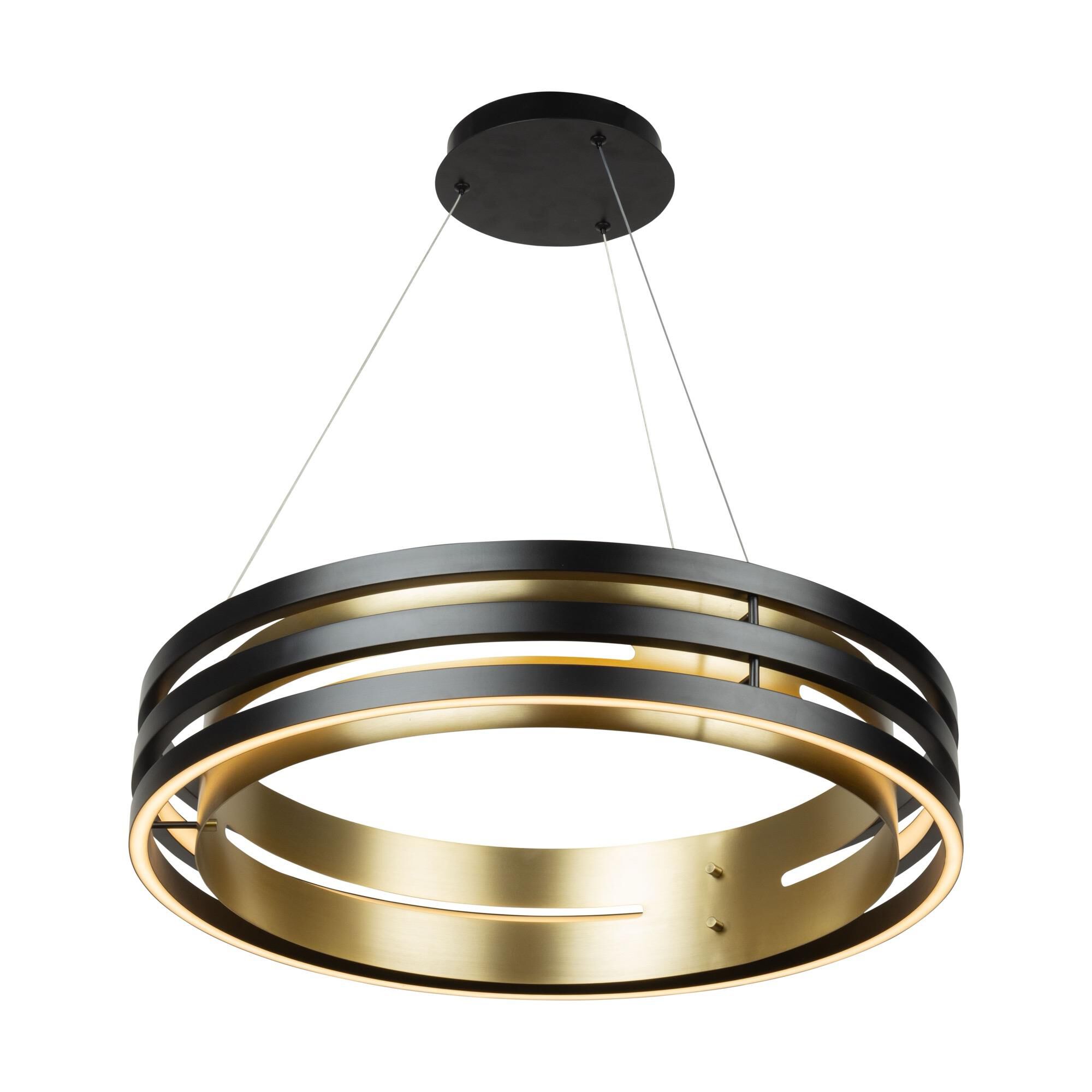 Shown in Black And Brushed Brass finish and Silicone shade
