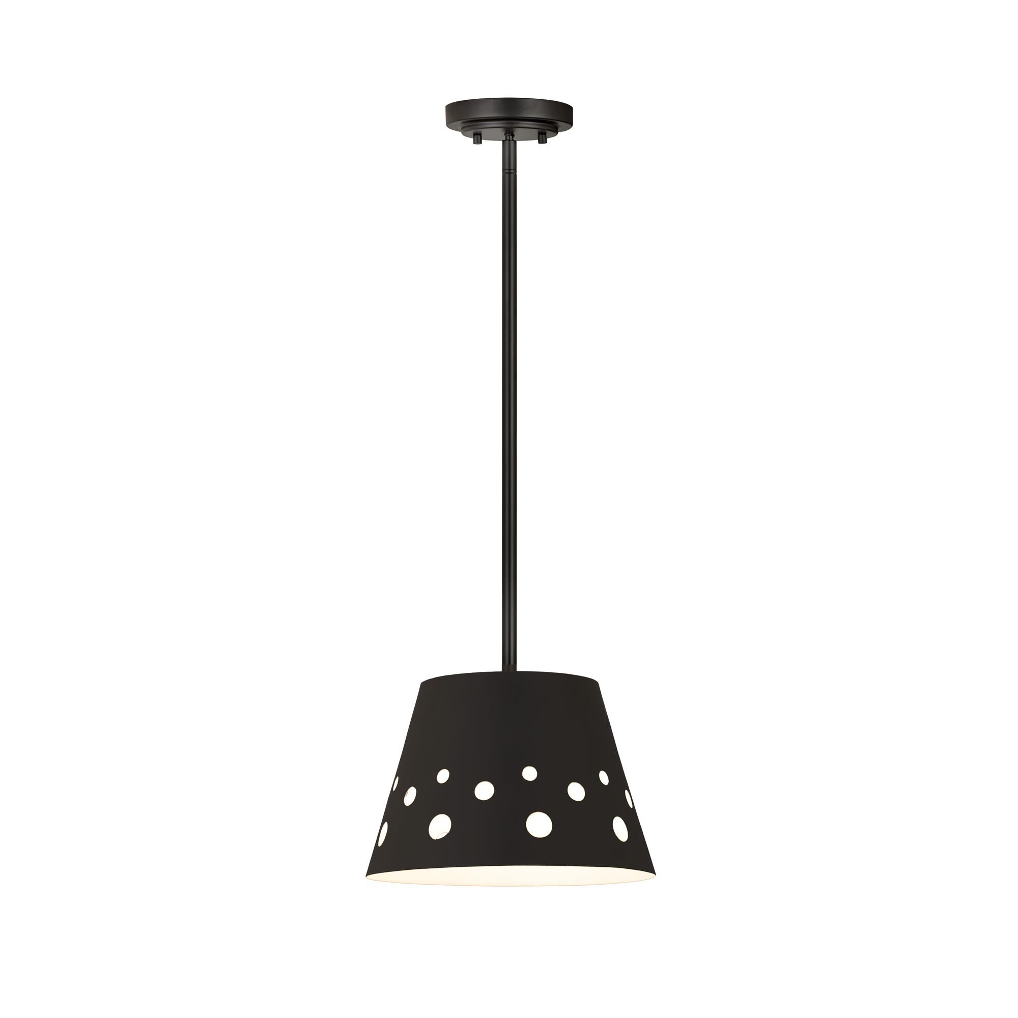 Shown in Matte Black finish and Iron glass and Iron shade