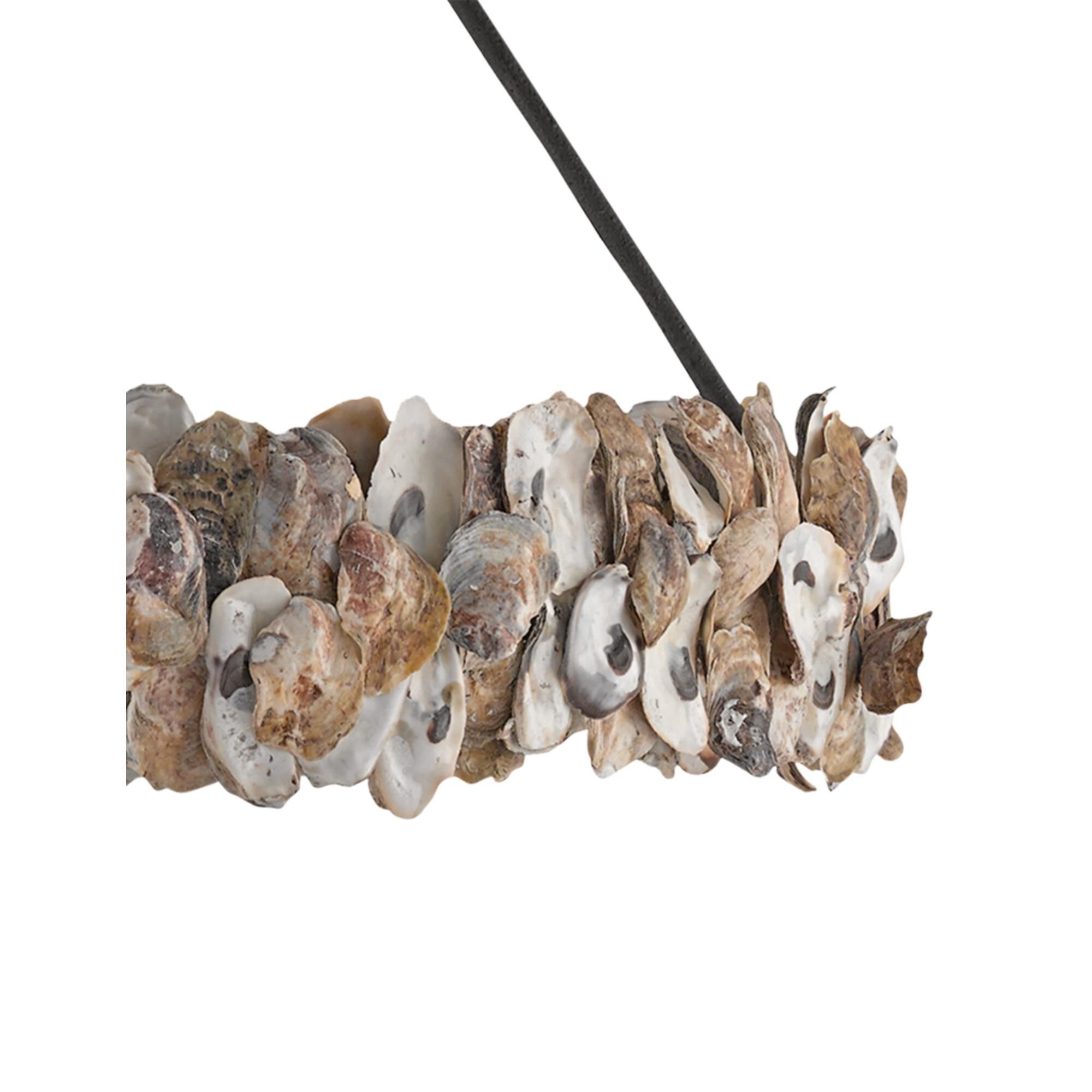 Oyster 38 Inch 8 Light Chandelier by Currey and Company