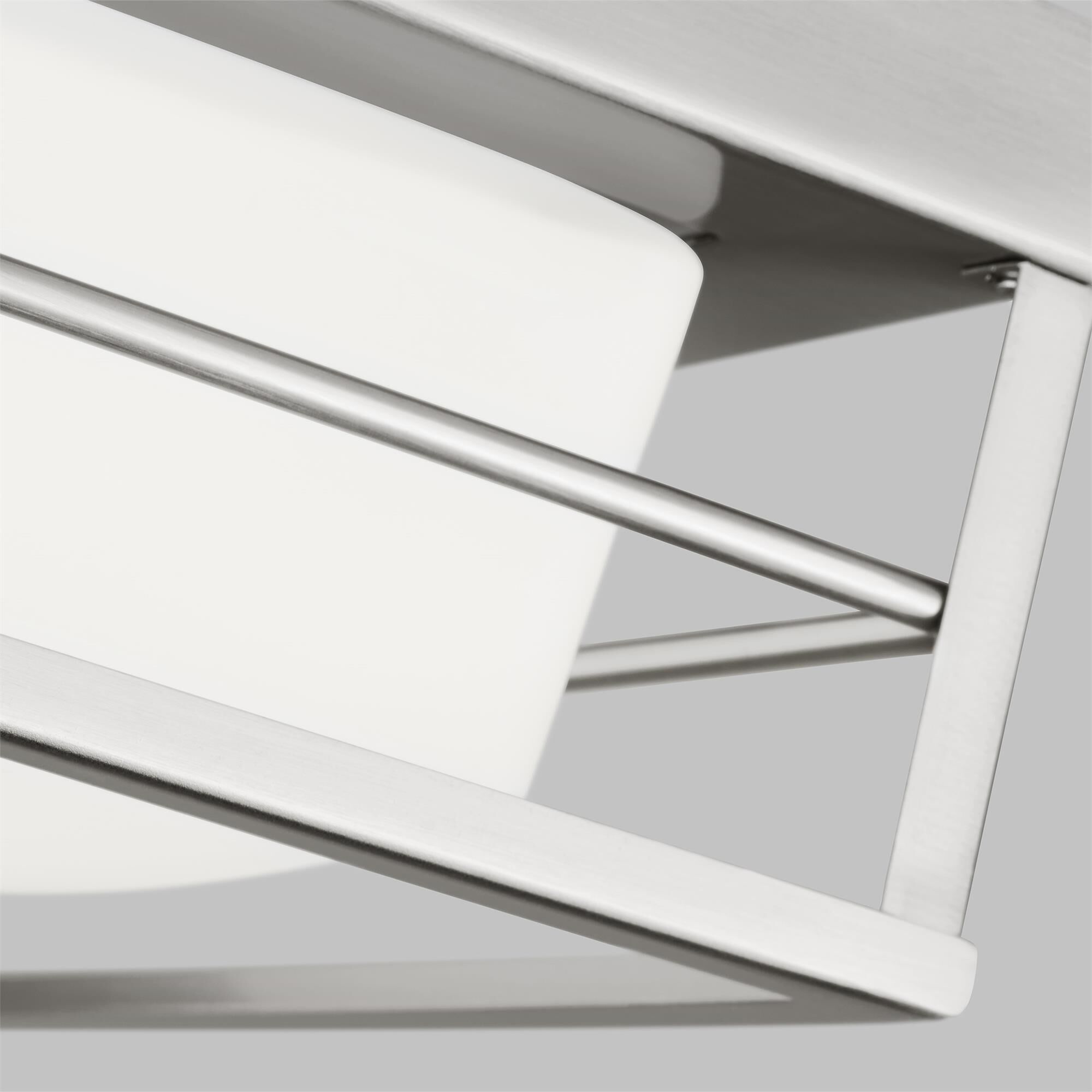 Shown in Brushed Nickel Silver finish and Etched White Opal glass and Etched White Opal Glass shade