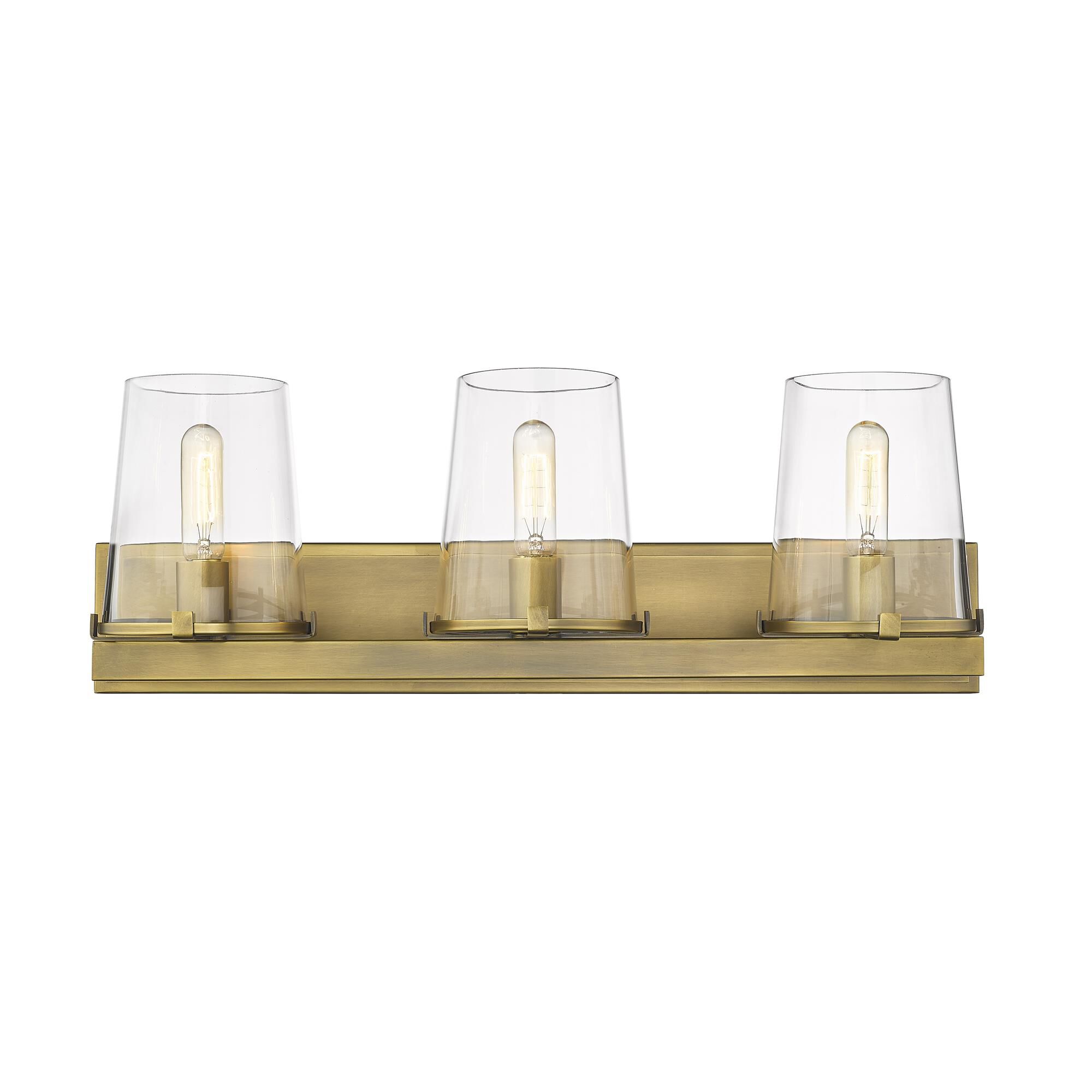 Shown in Rubbed Brass finish and Glass shade
