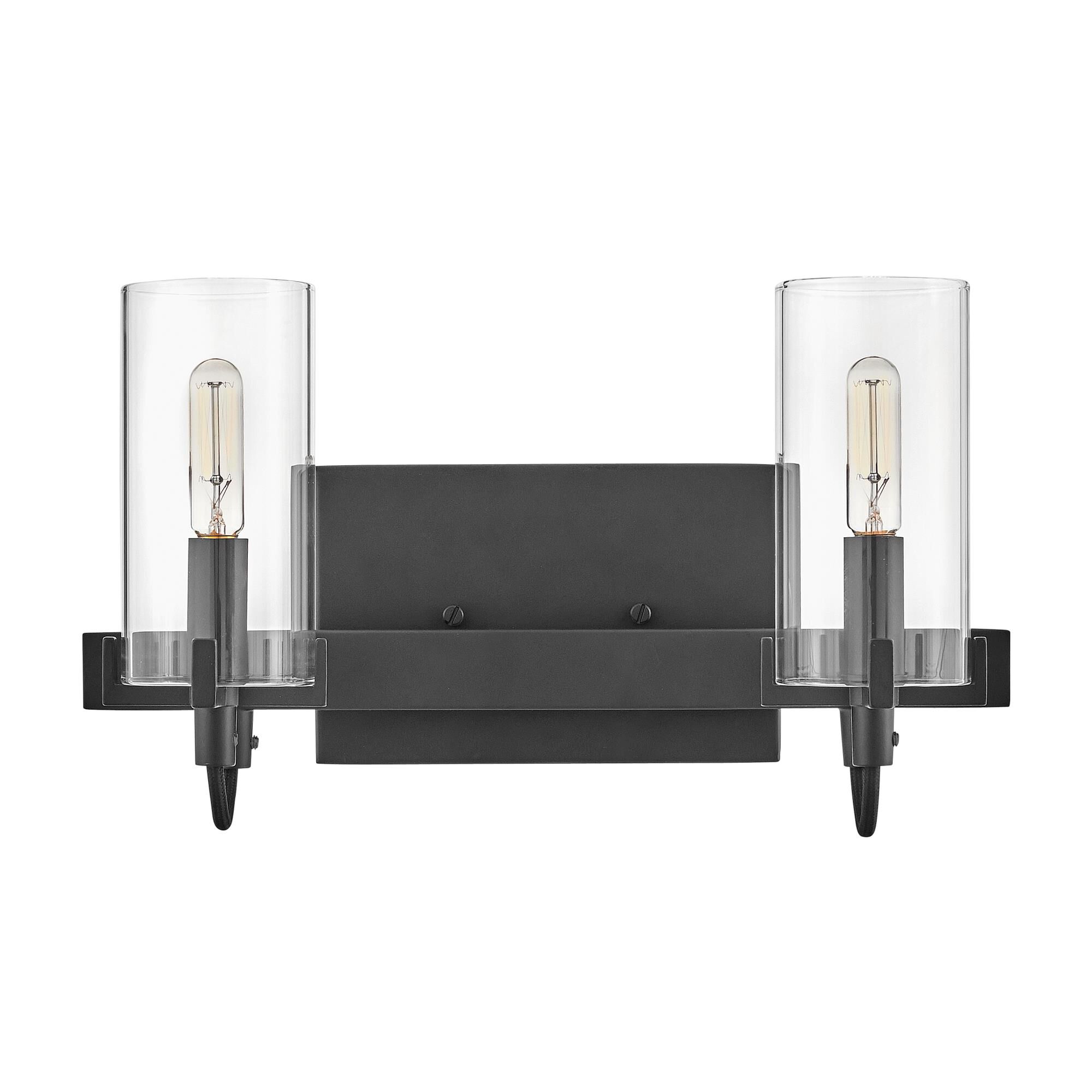 Shown in Black finish and Clear glass