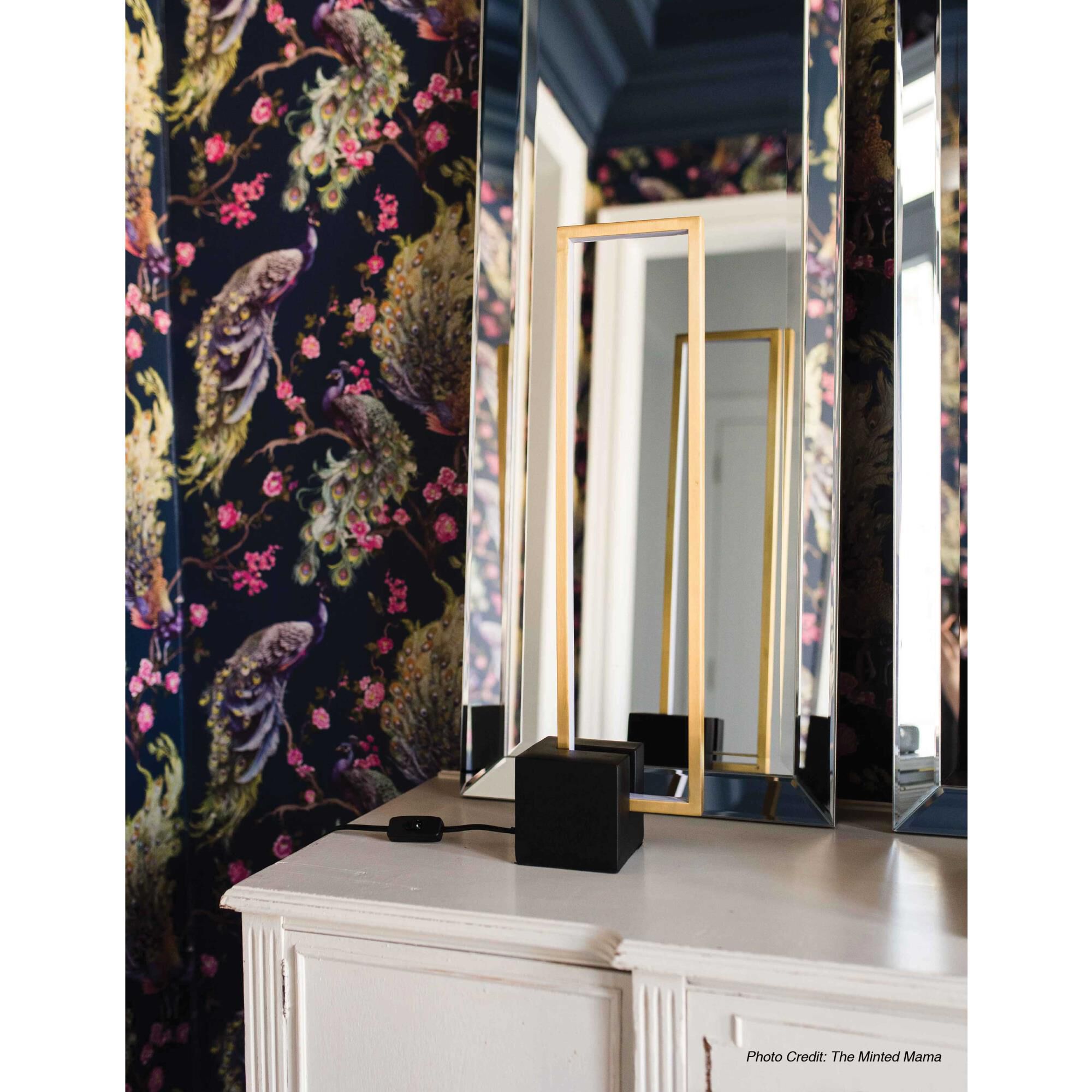 Shown in Aged Brass finish and Black accent