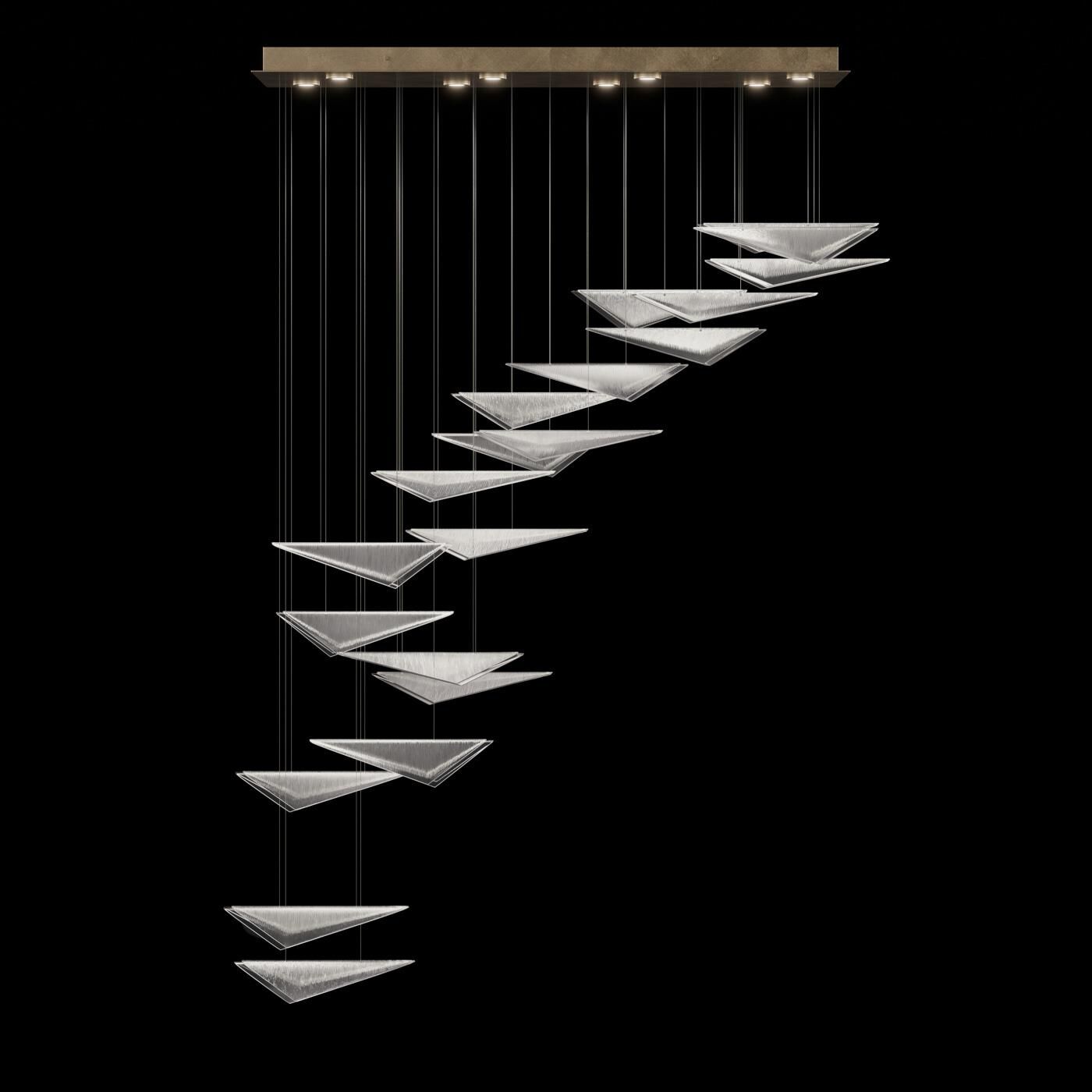 Shown in Gold finish and Clear Linear glass