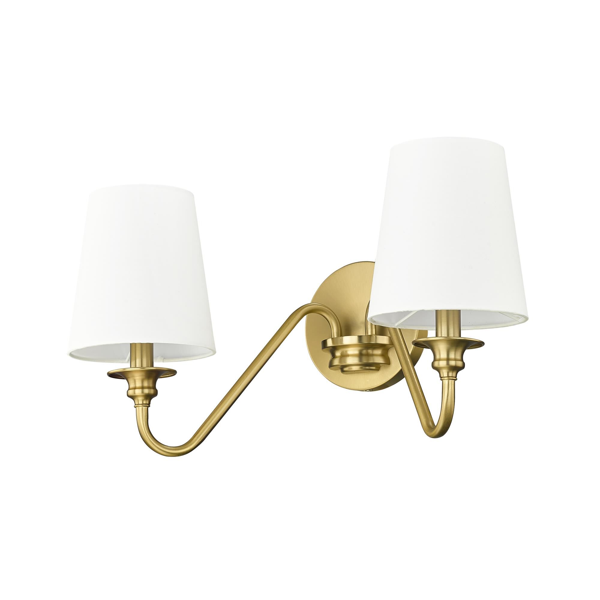 Shown in Modern Gold finish and White glass