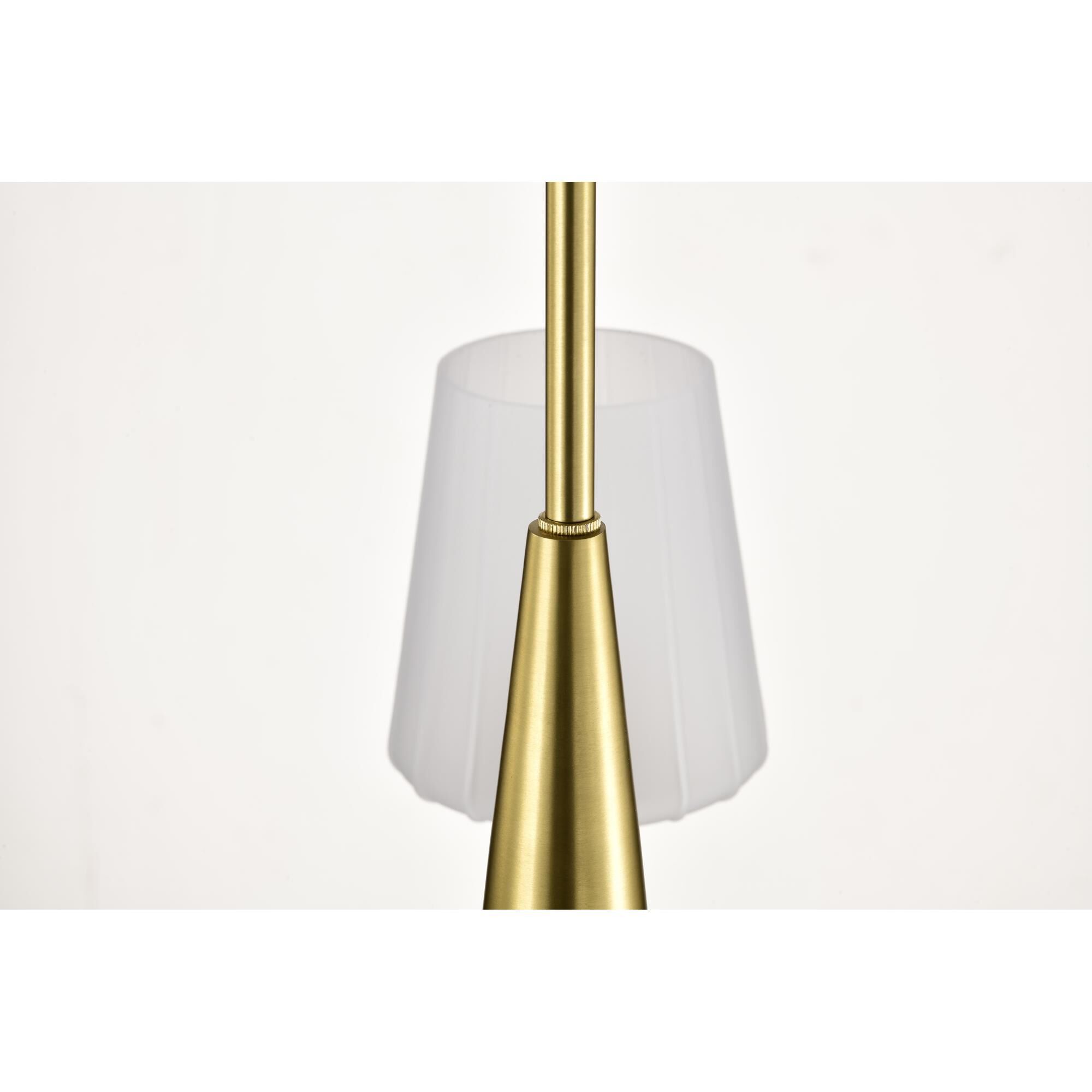 Shown in Vintage Brass finish and Etched White glass