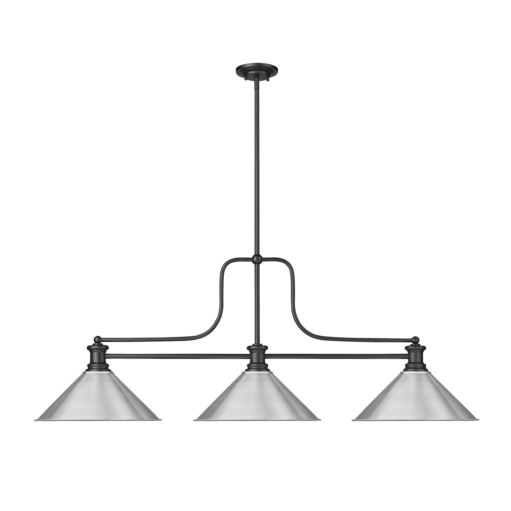 Shown in Matte Black finish and Brushed Nickel shade