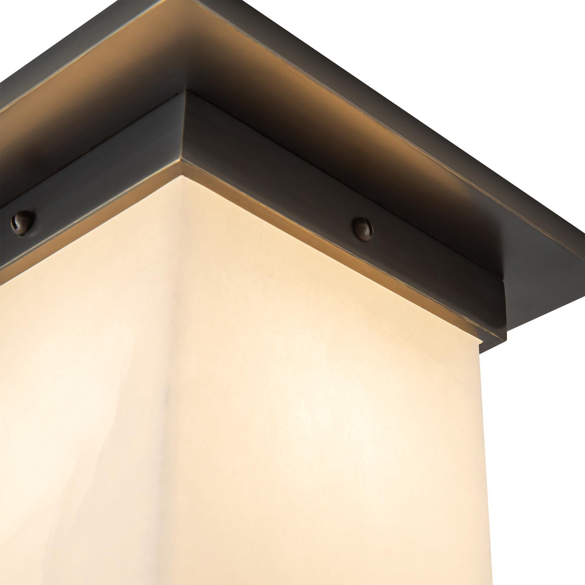 Shown in Urban Bronze finish and Alabaster glass