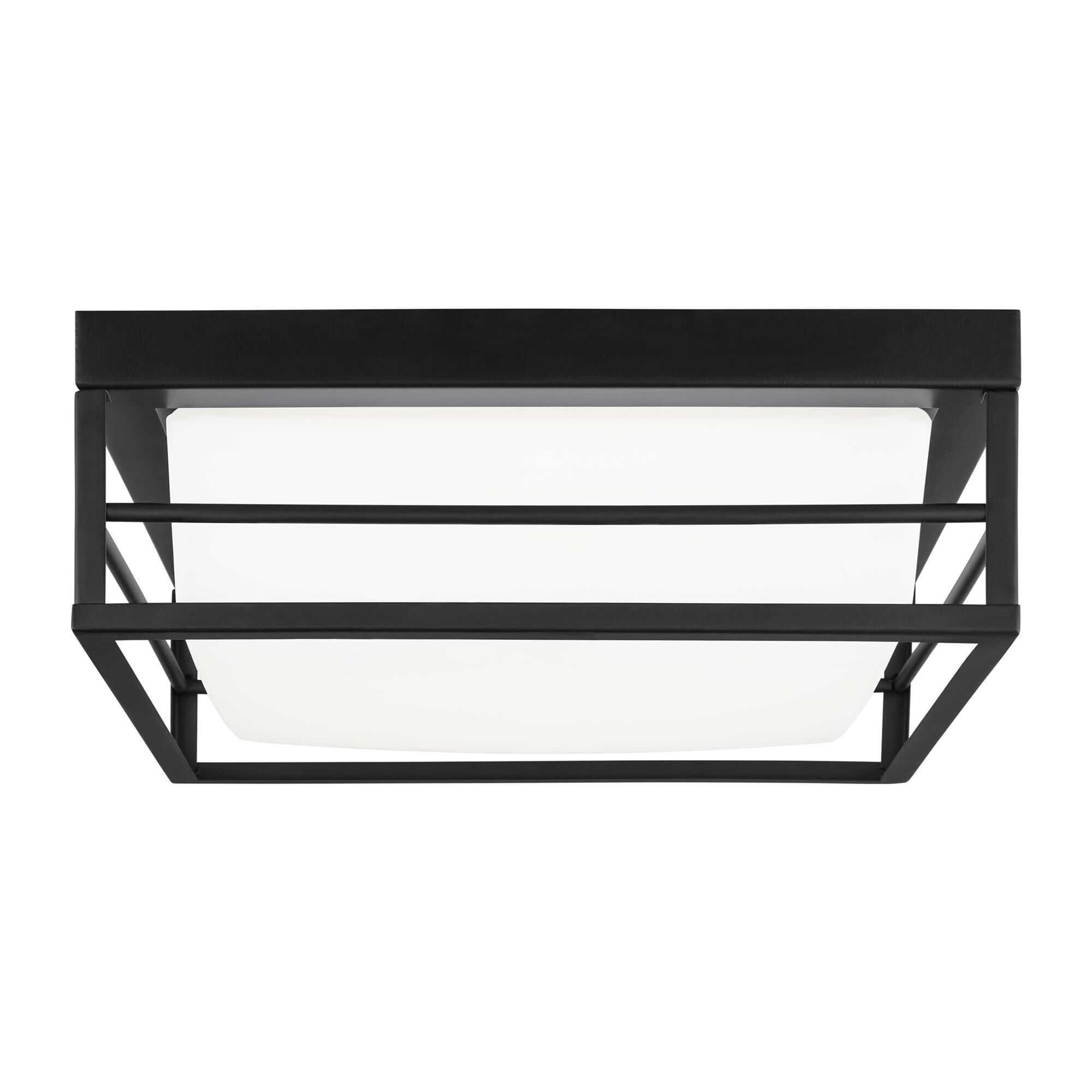 Shown in Midnight Black finish and Etched White Opal glass and Etched White Opal Glass shade