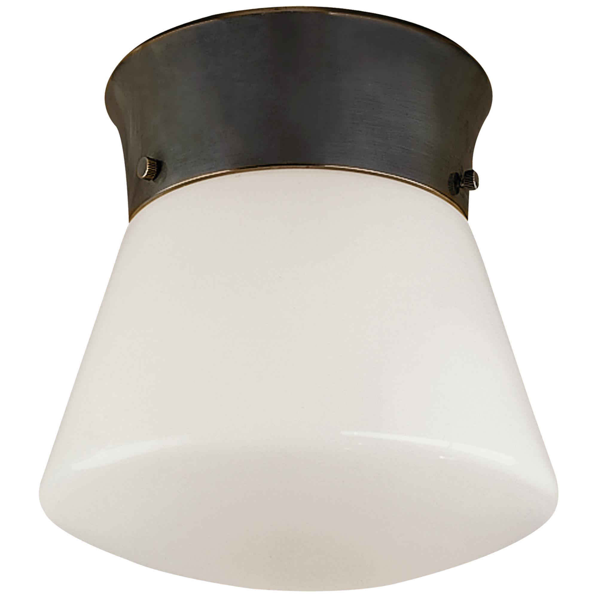 Shown in Bronze finish and White glass
