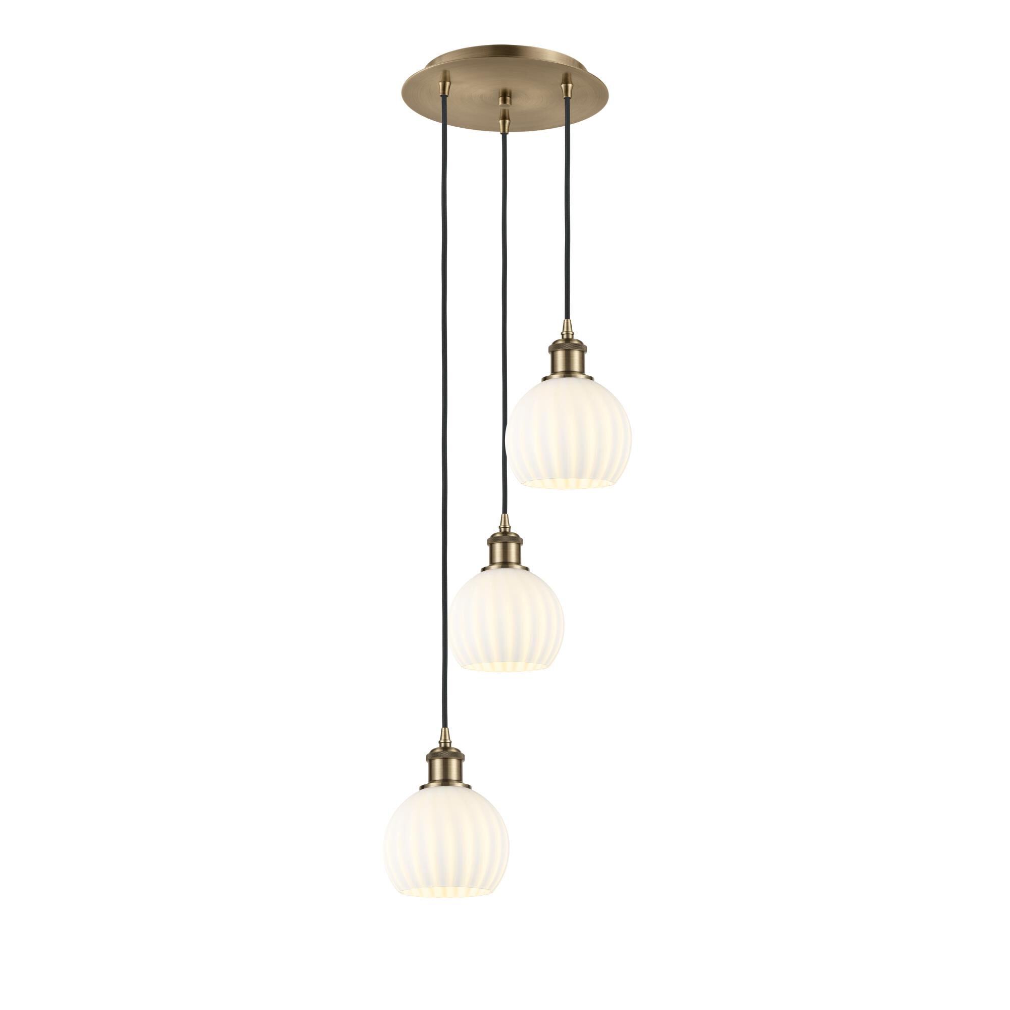 Bruno Marashlian White Venetian Multi Light Pendant by Innovations Lighting