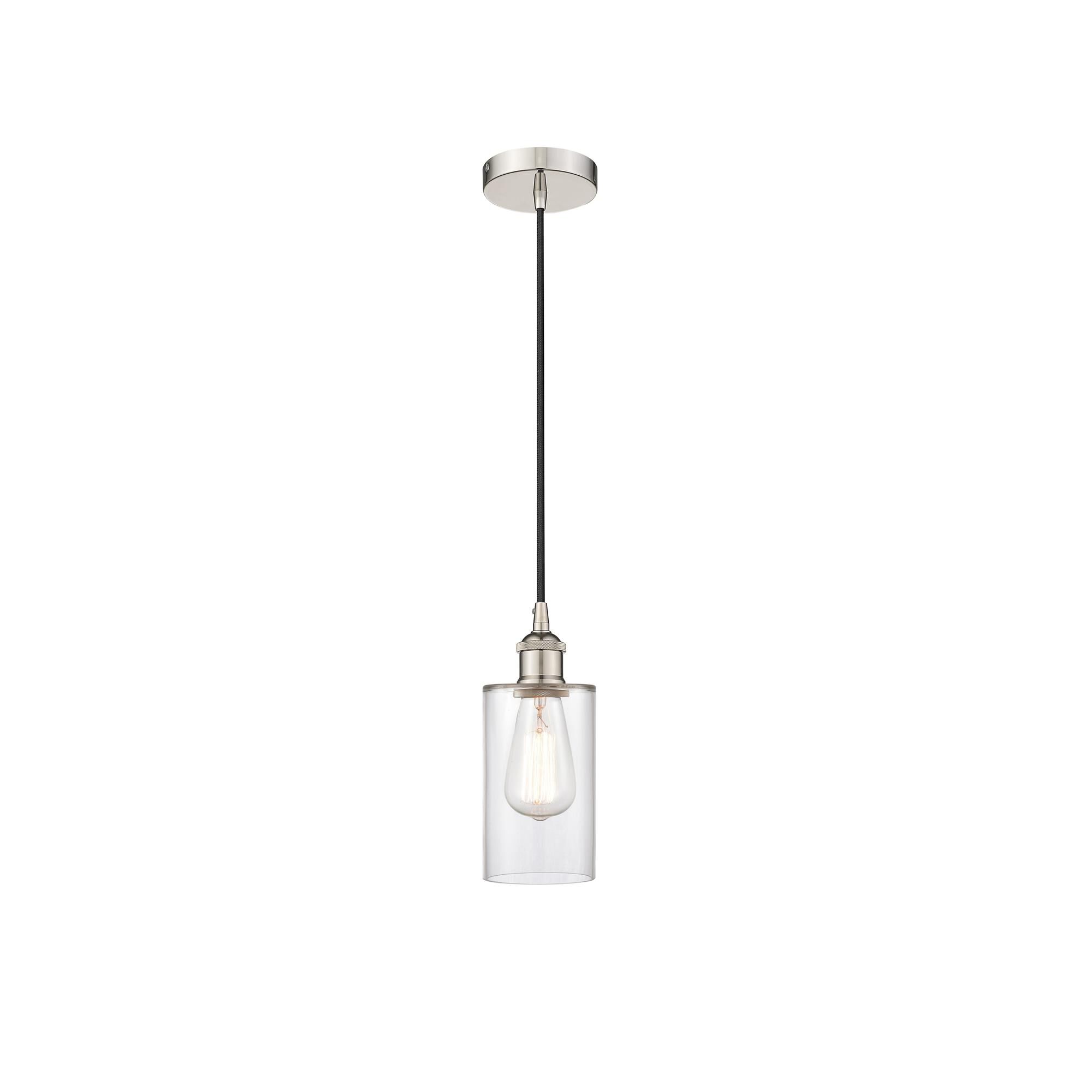 Shown in Polished Nickel finish and Clear glass