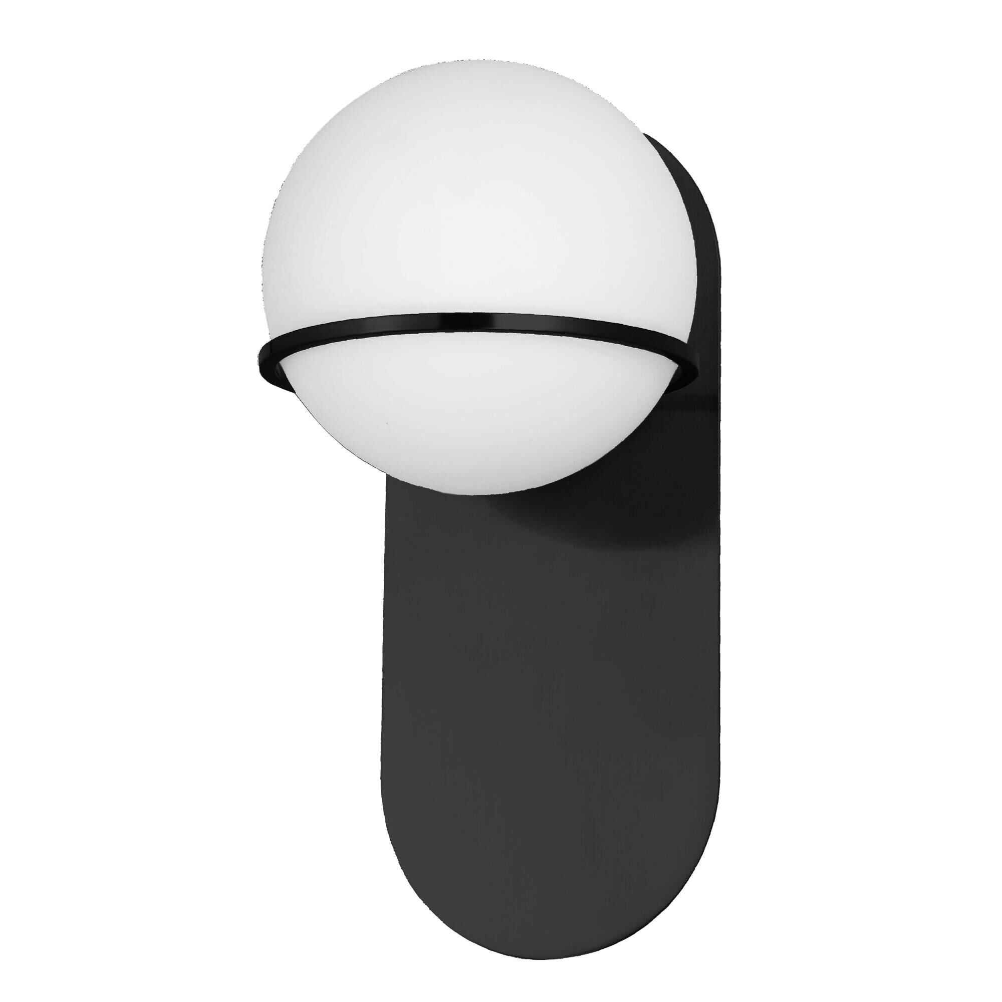 Shown in Matte Black finish and White shade