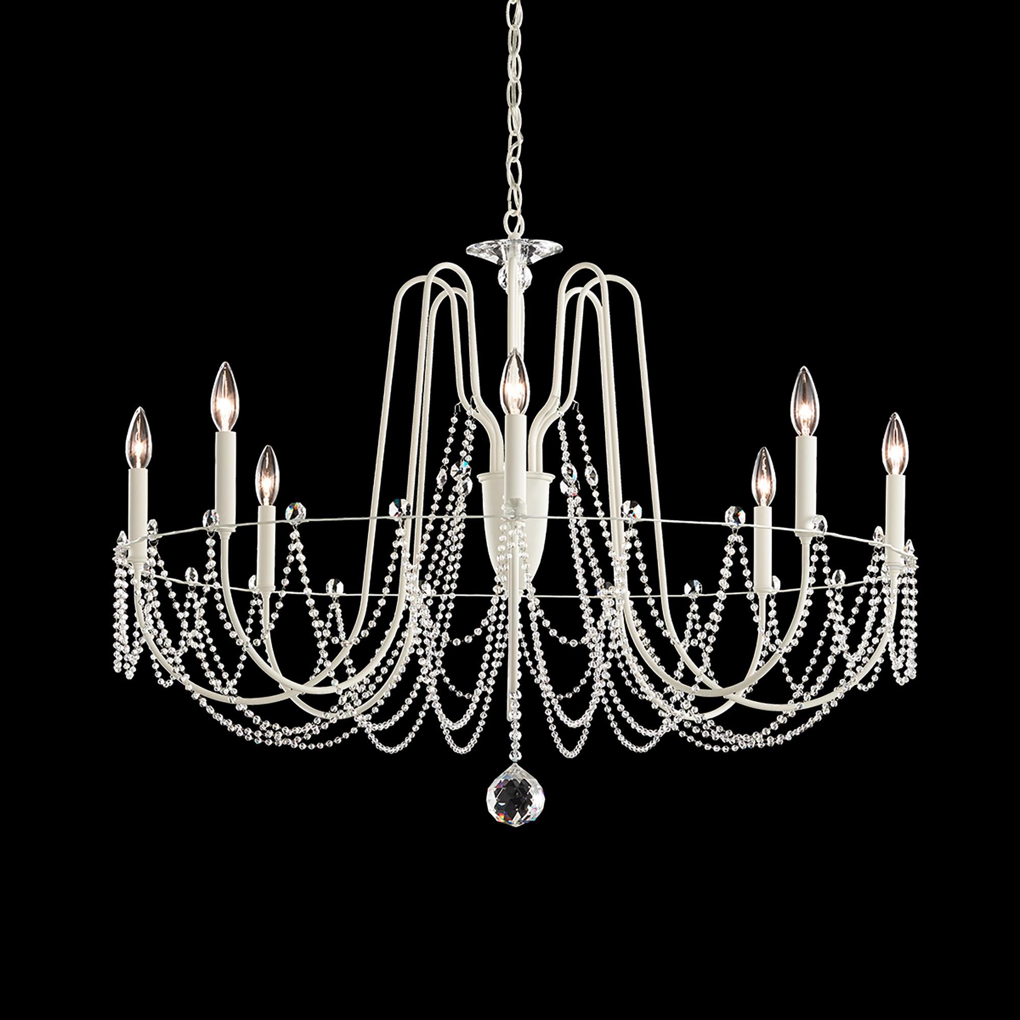 Shown in White finish and Clear Optic crystal