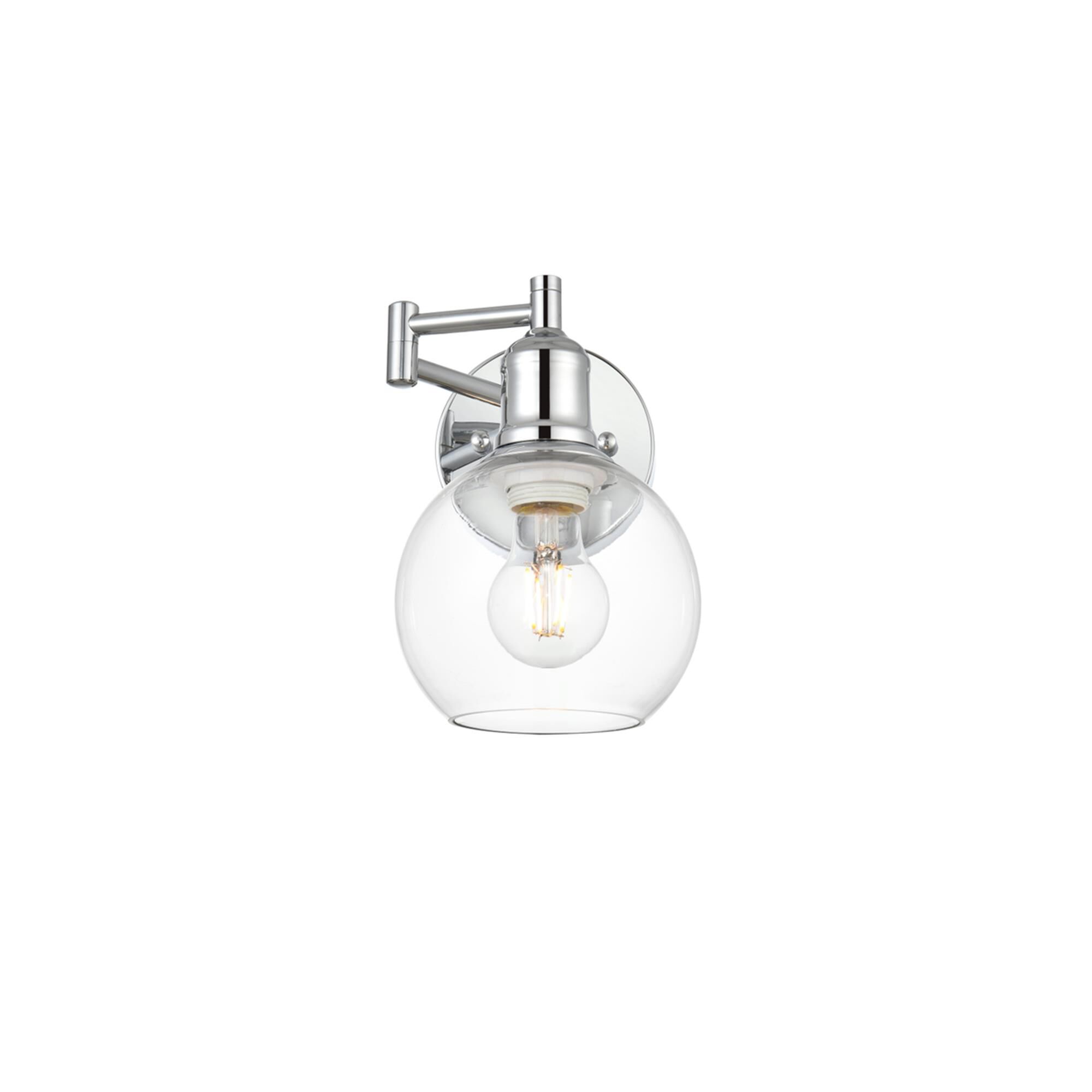 Shown in Chrome  finish and Clear glass