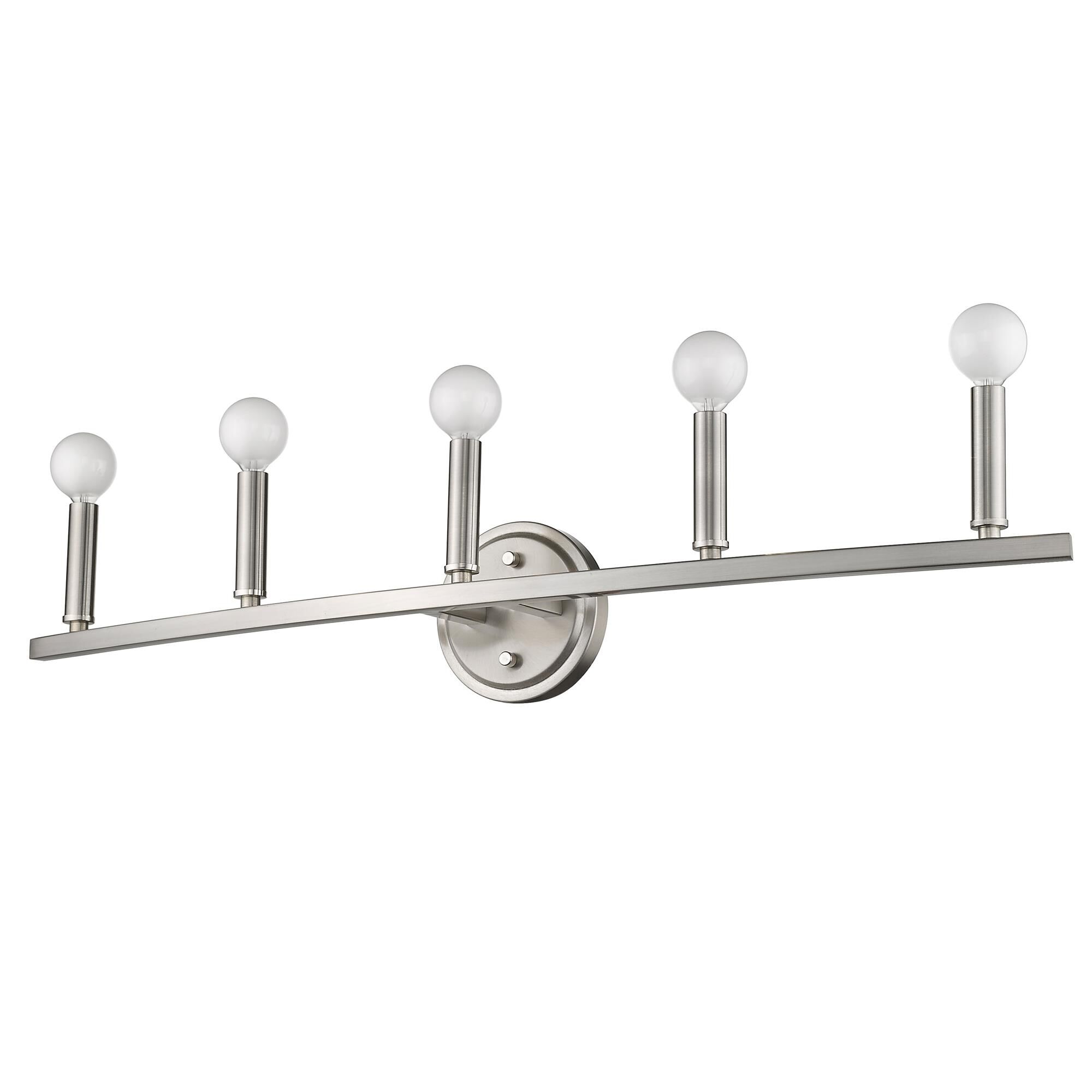 Shown in Satin Nickel finish and -- glass and -- shade