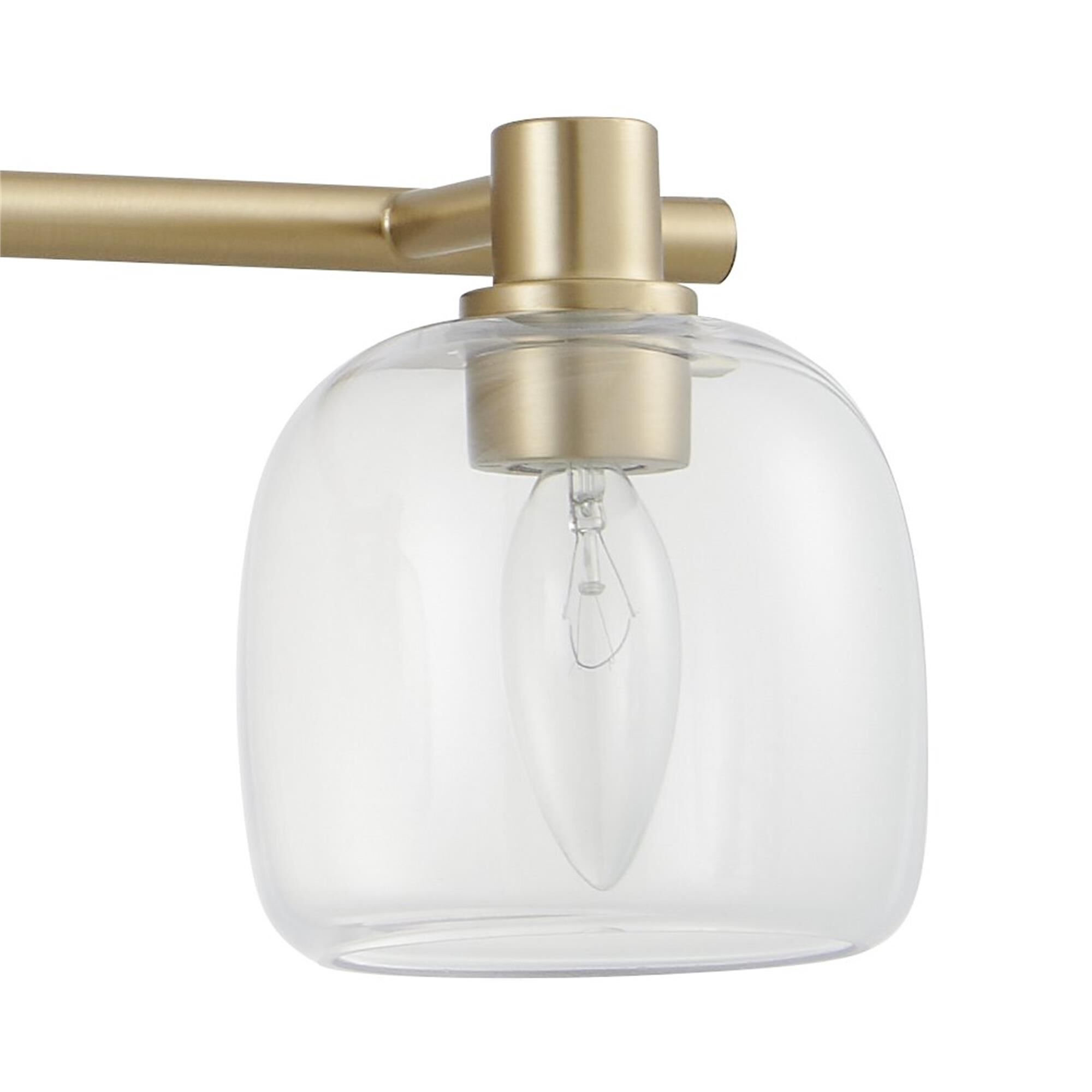 Shown in Champagne Gold finish and Clear glass