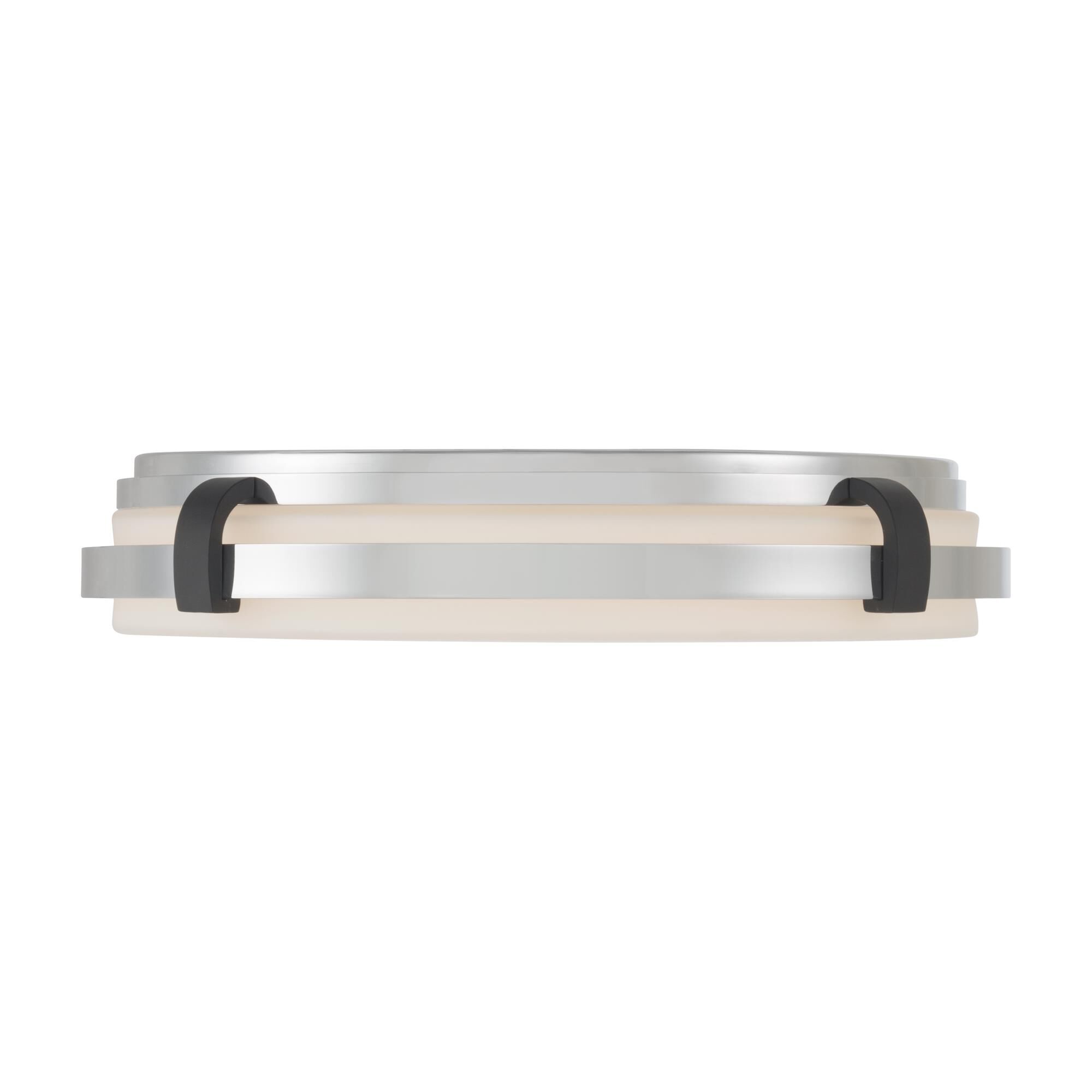 Shown in Chrome and Dark Matte Black finish and Etched Opal glass