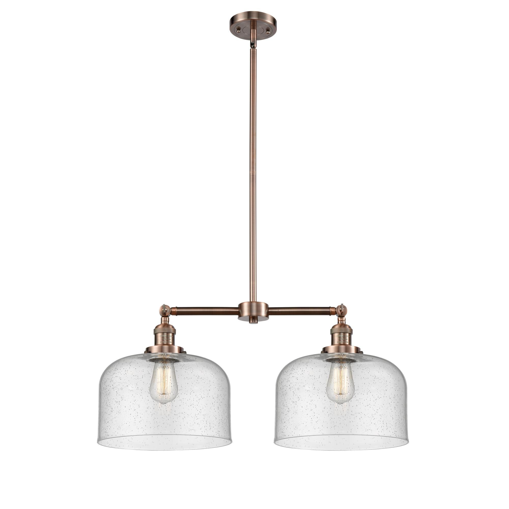 Shown in Antique Copper finish and Seedy glass