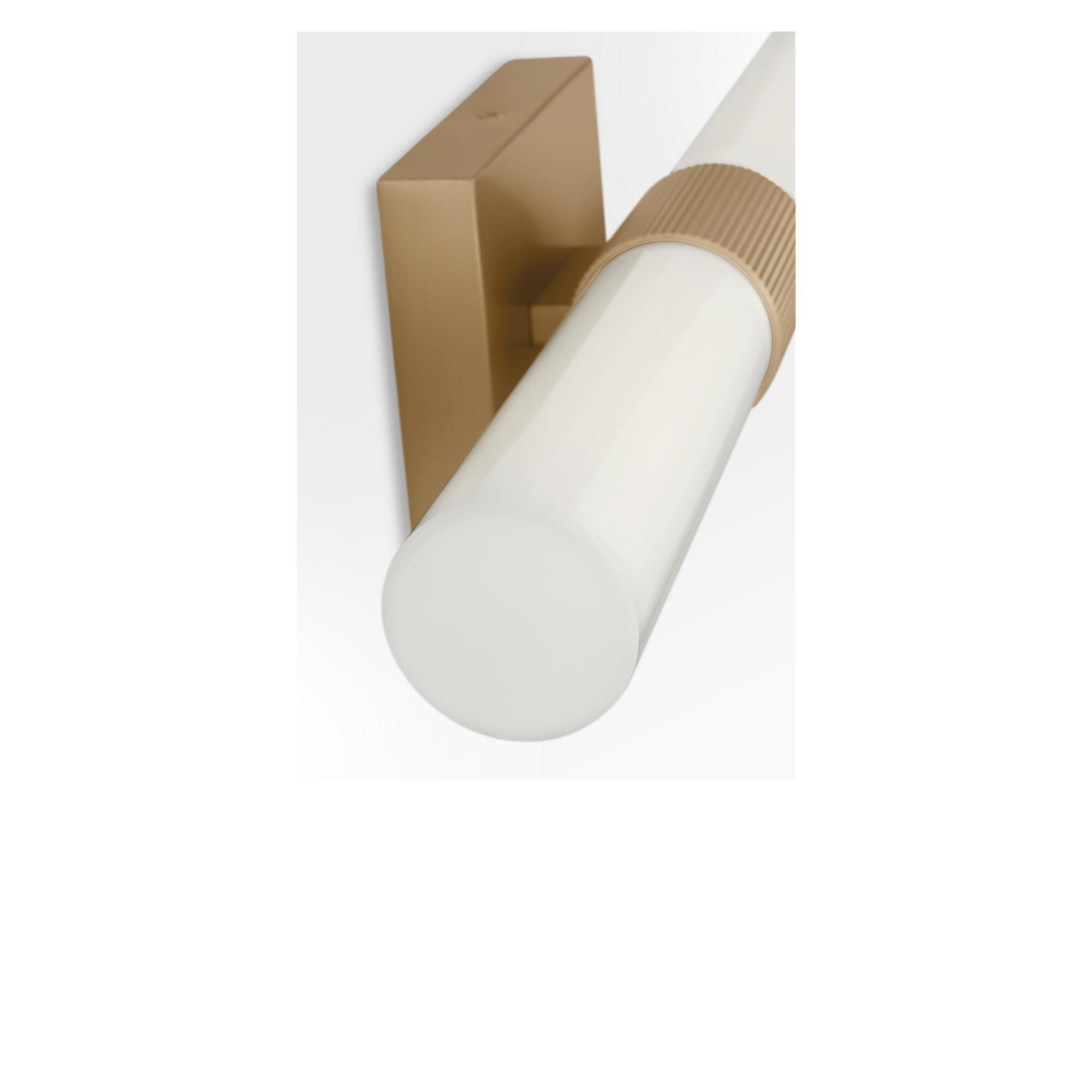 Shown in Satin Brass finish and White Acrylic shade