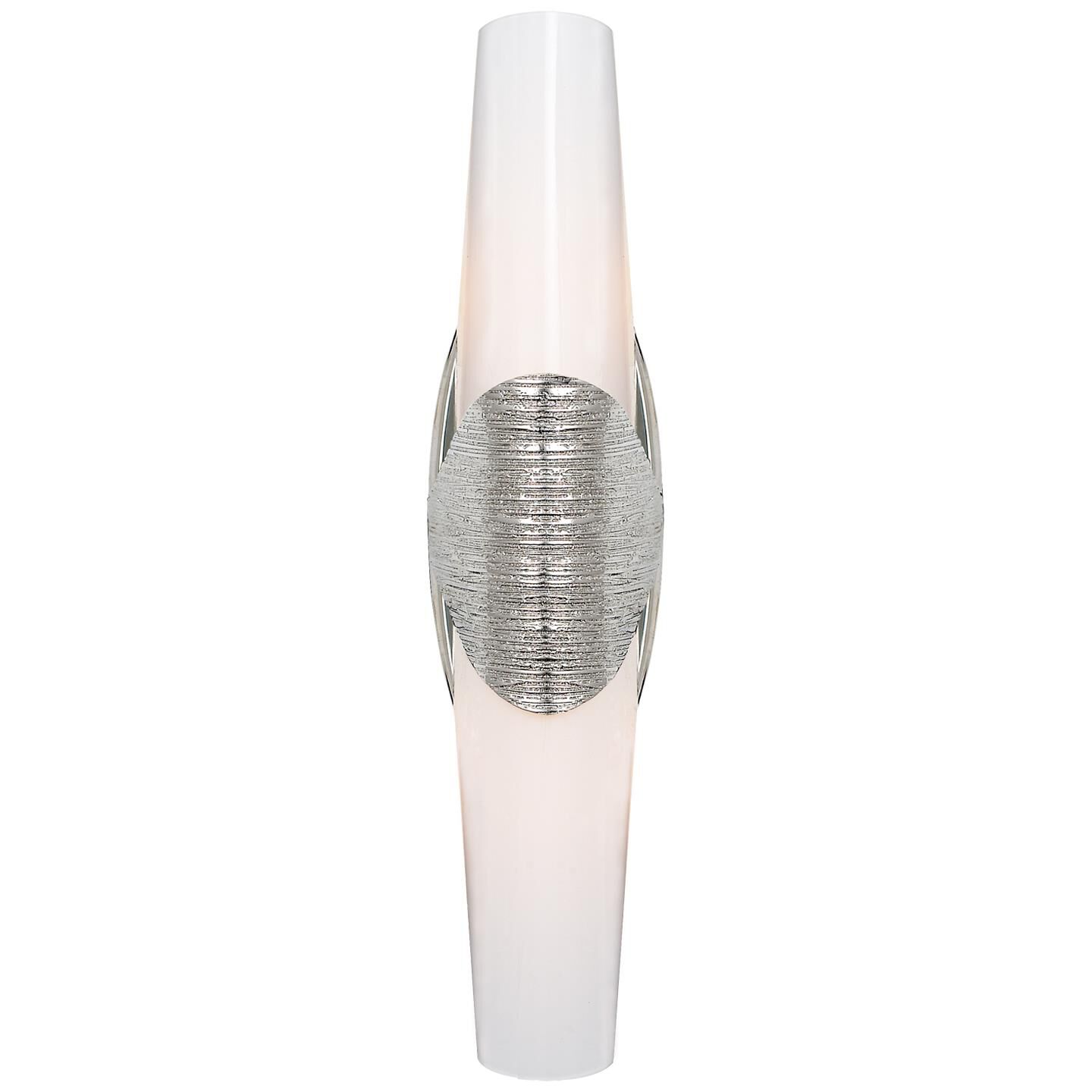 Shown in Polished Nickel finish and White glass