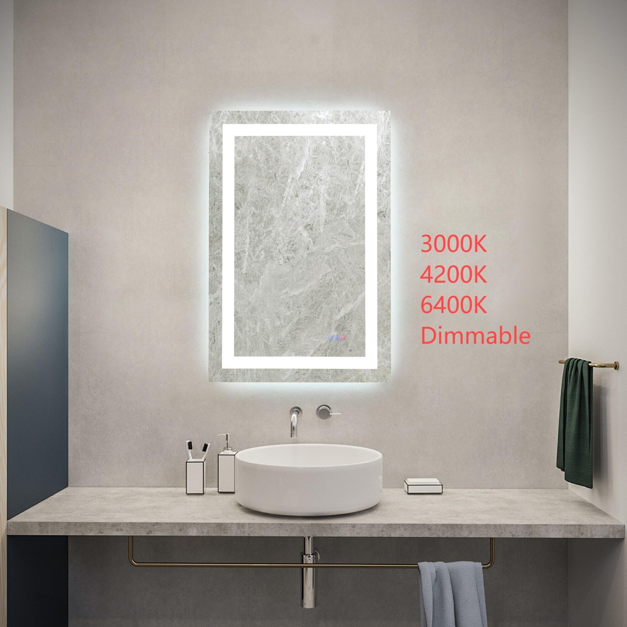 Riven 36 Inch LED Lighted Mirror by Elegant Dcor